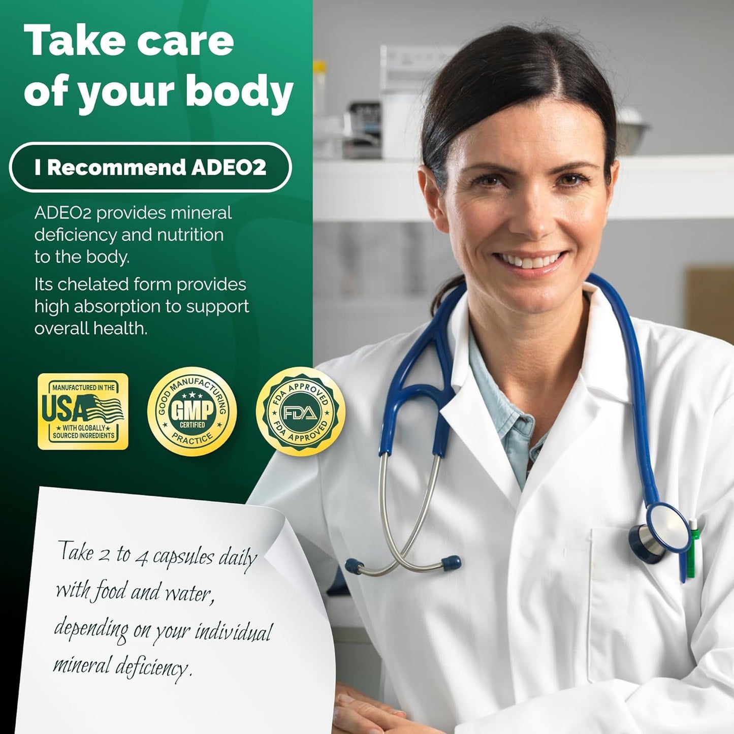 120 Capsules ADEO2 Premium Trace Minerals Complex with Essential Chelated Minerals - All Natural & Organic - Full Spectrum Ionic Blend for Men & Women