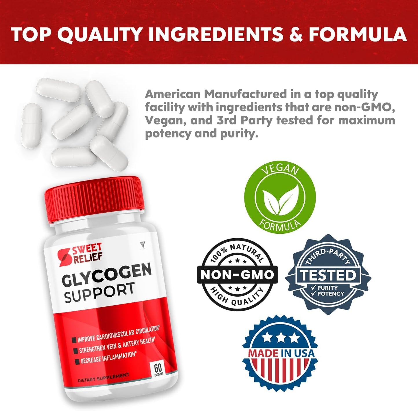 120 Capsules Fyvus Sweet Relief Glycogen Support Supplement for Joints & Blood Vessel Health