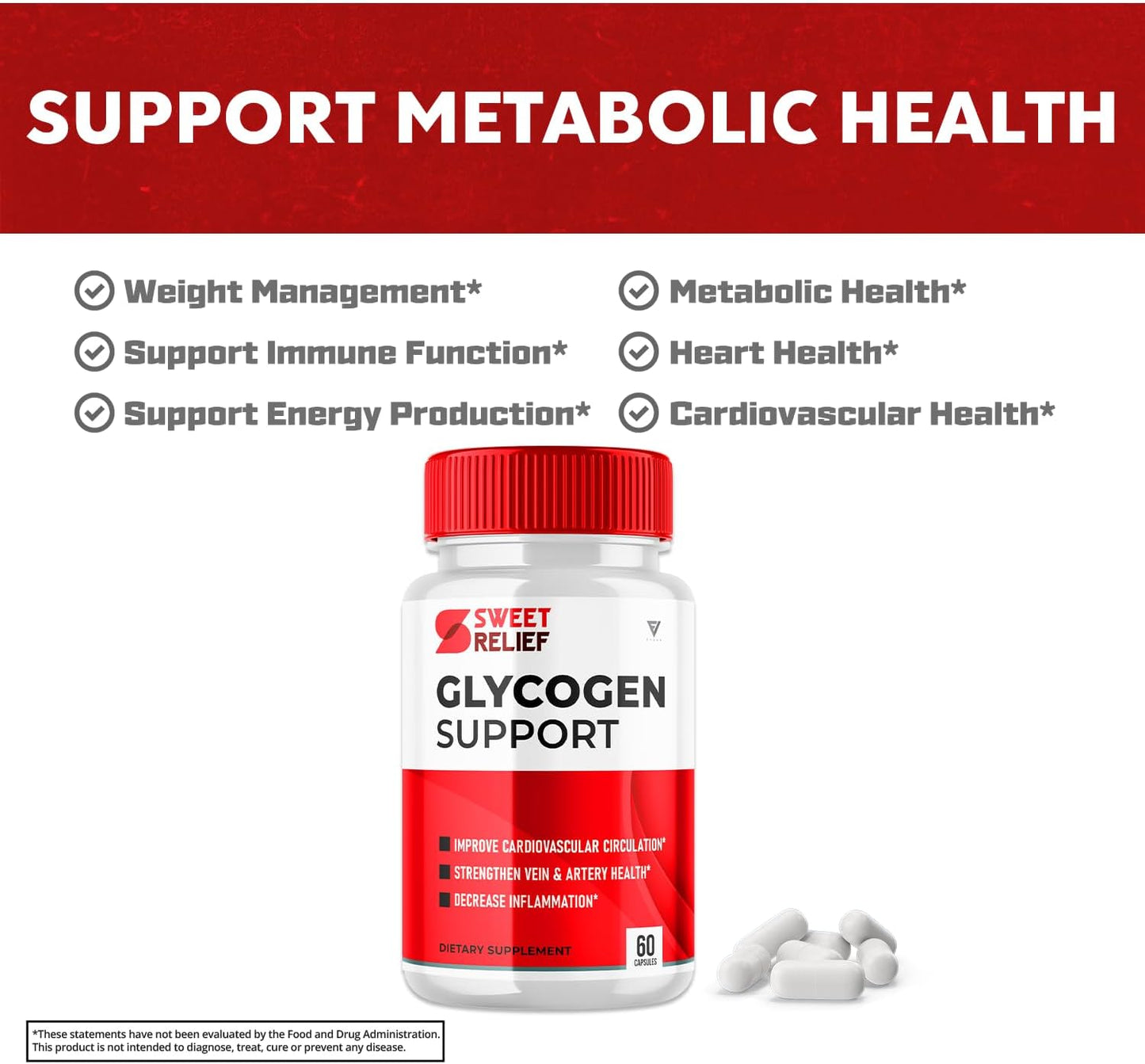 120 Capsules Fyvus Sweet Relief Glycogen Support Supplement for Joints & Blood Vessel Health