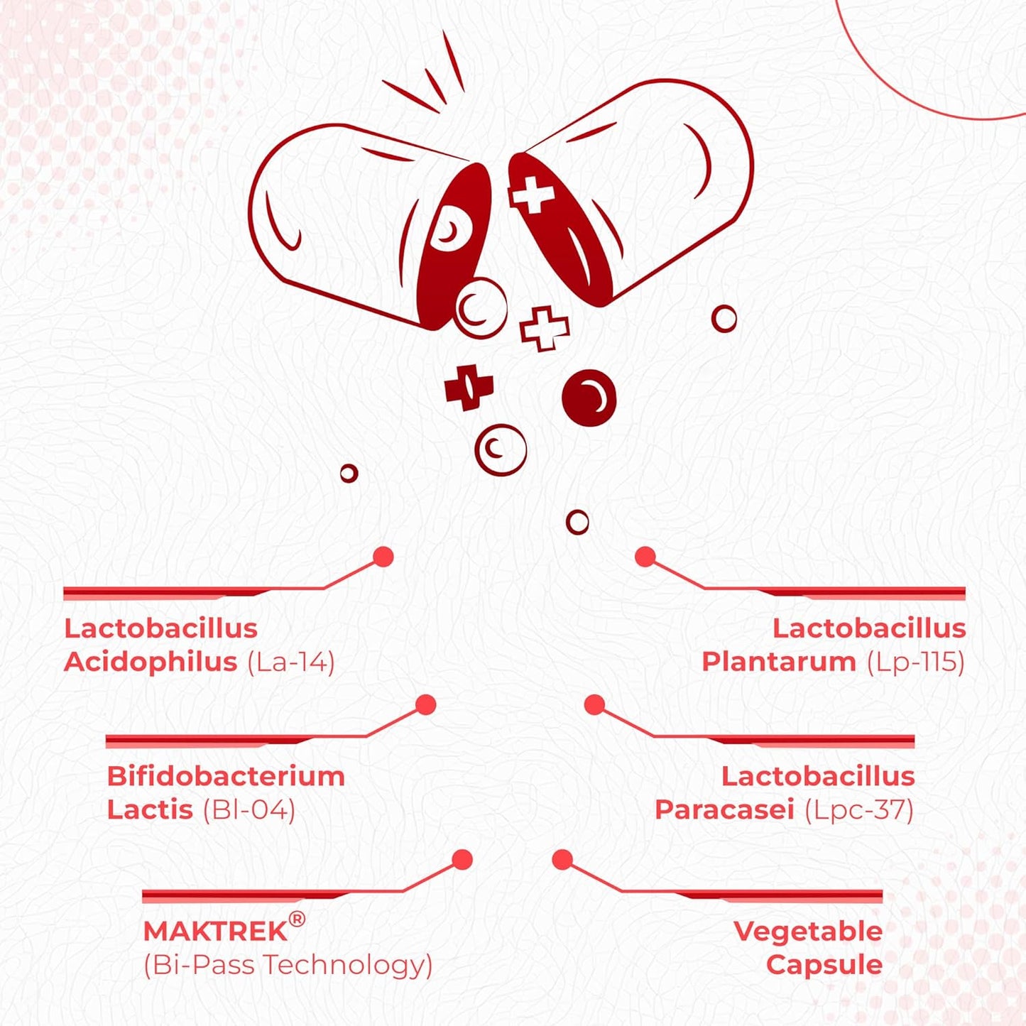 120 Capsules Gut Probiotic Capsules with 60 Billion CFU's, MAKTrek Bipass Technology for Digestive & Immune Support