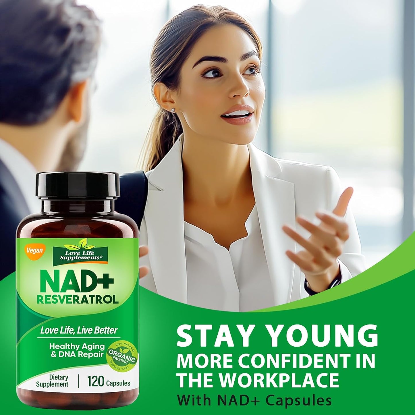 120 Capsules Liposomal NAD Supplement for Aging Defense, Brain Function, Energy, and DNA Repair - Supports Healthy Metabolism and Vitality