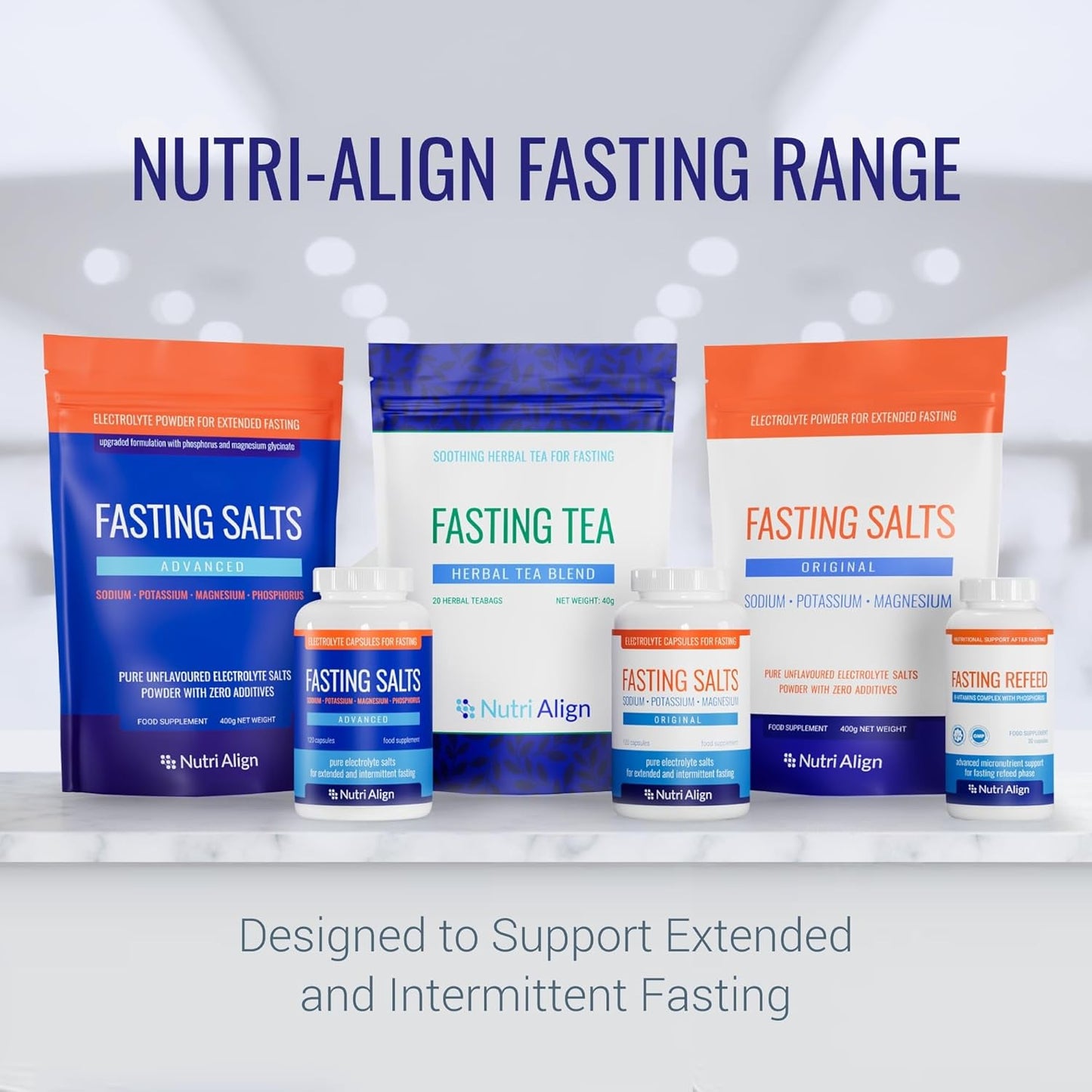 120 Capsules Nutri-Align Fasting Salts: Pure Electrolytes for Intermittent & Extended Fasting - Sodium, Potassium, Magnesium - No Sugar/Fillers