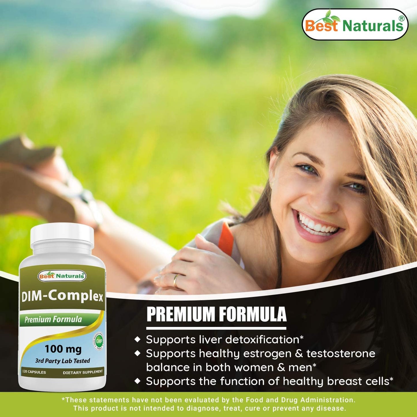 120 Capsules of Best Naturals DIM Complex 100 mg - Pack of 2