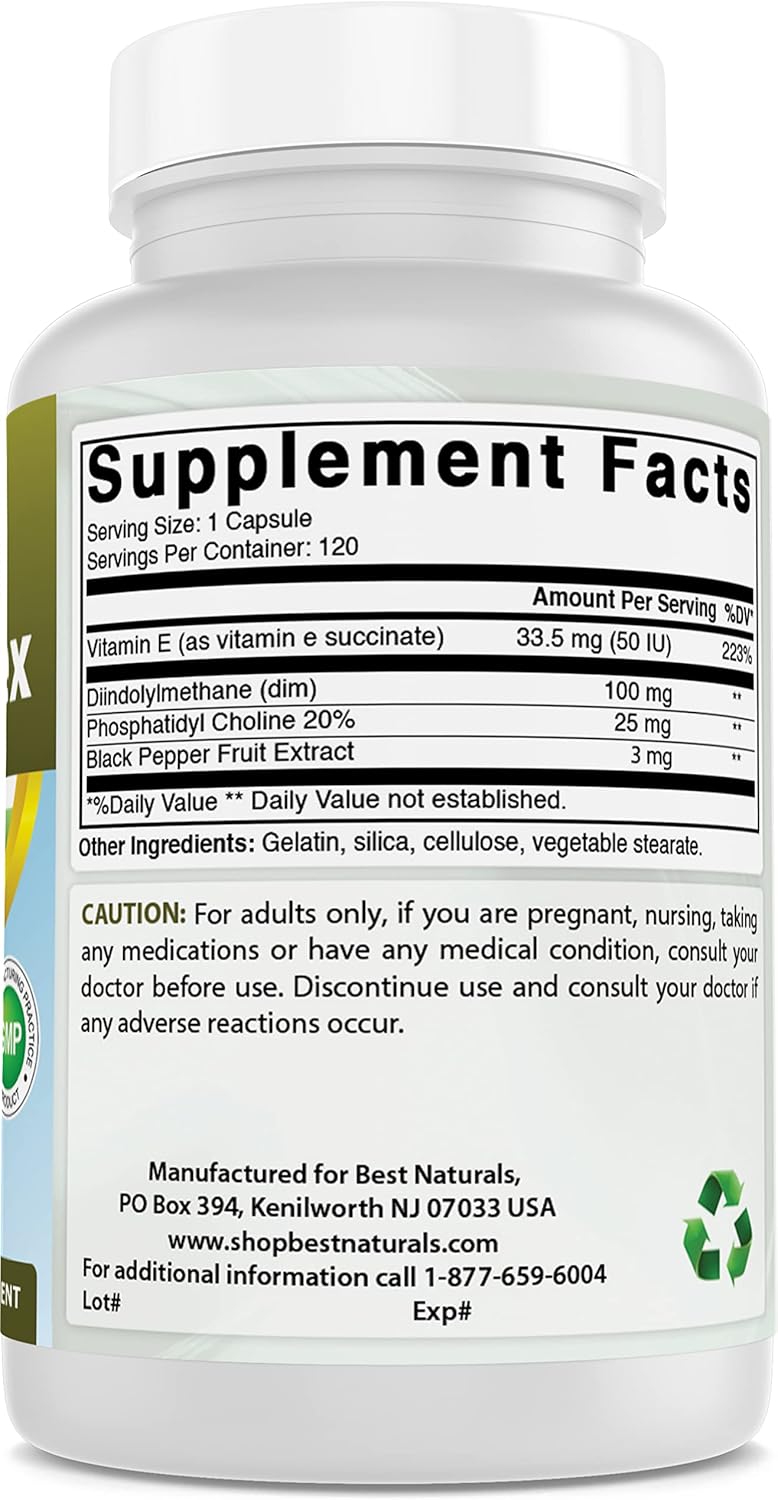 120 Capsules of Best Naturals DIM Complex 100 mg - Pack of 2
