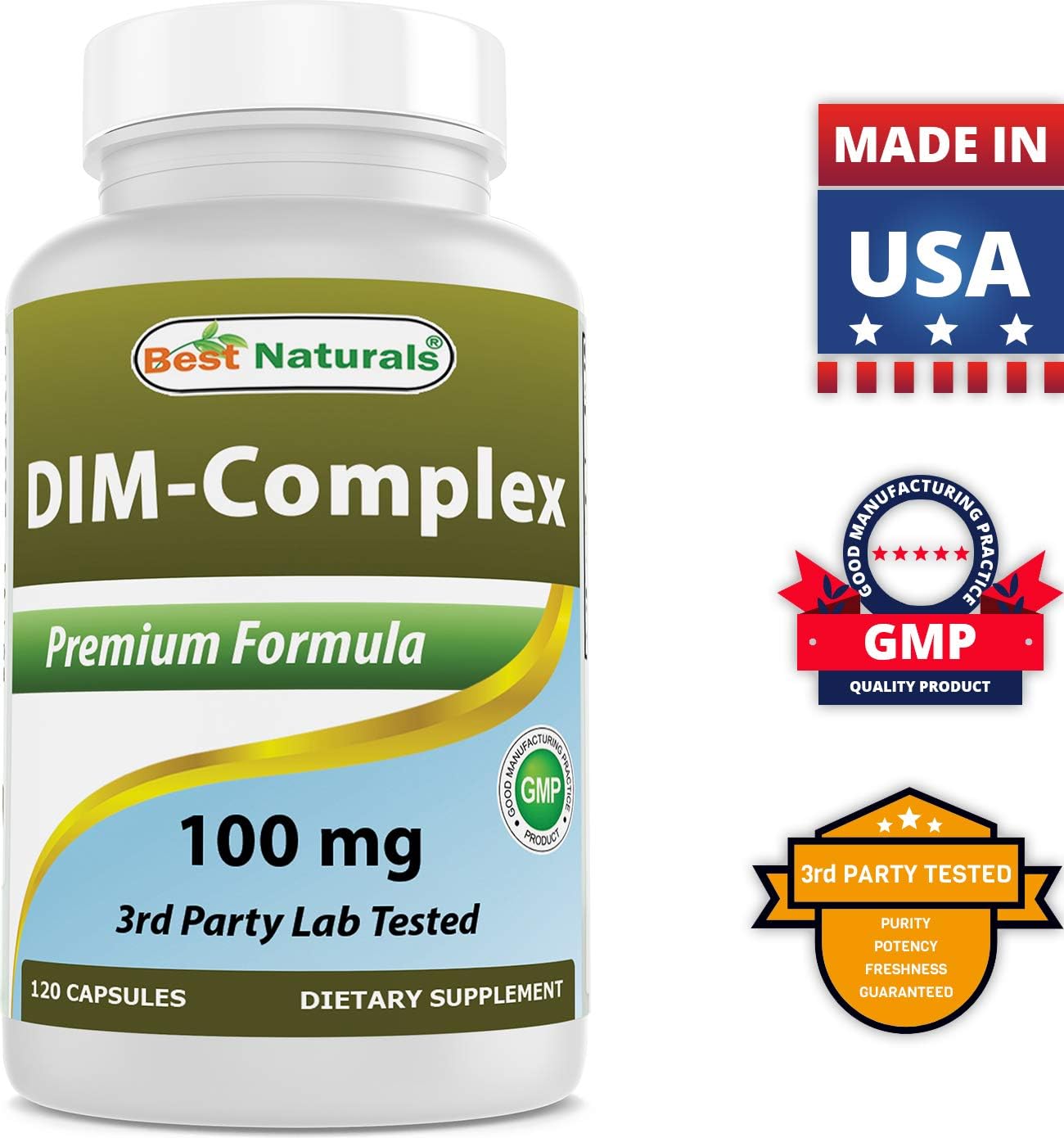 120 Capsules of Best Naturals DIM Complex 100 mg - Pack of 2