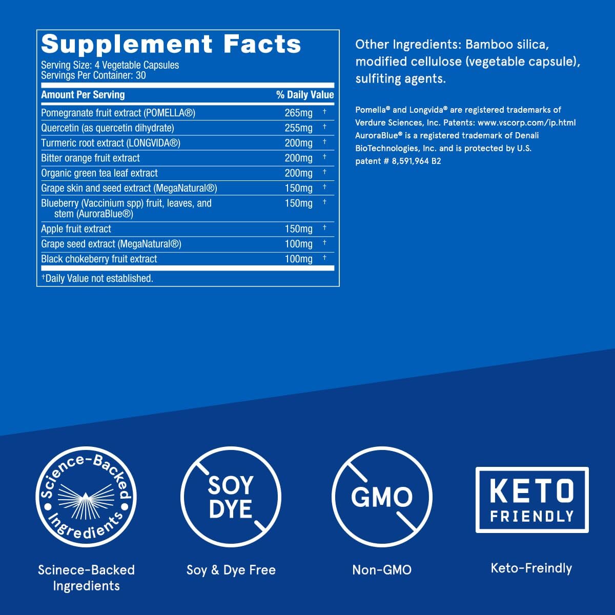 120 Capsules of Bulletproof Superfood Antioxidants to Fight Free-Radicals and Support Healthy Aging