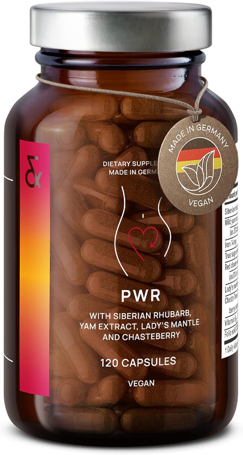120 Capsules of CLAV® Vegan Menstrual Regulator Supplement for Women - PMS Relief with Siberian Rhubarb, Wild Yam, and Vitex Berry - Natural Hormone Balance Formula