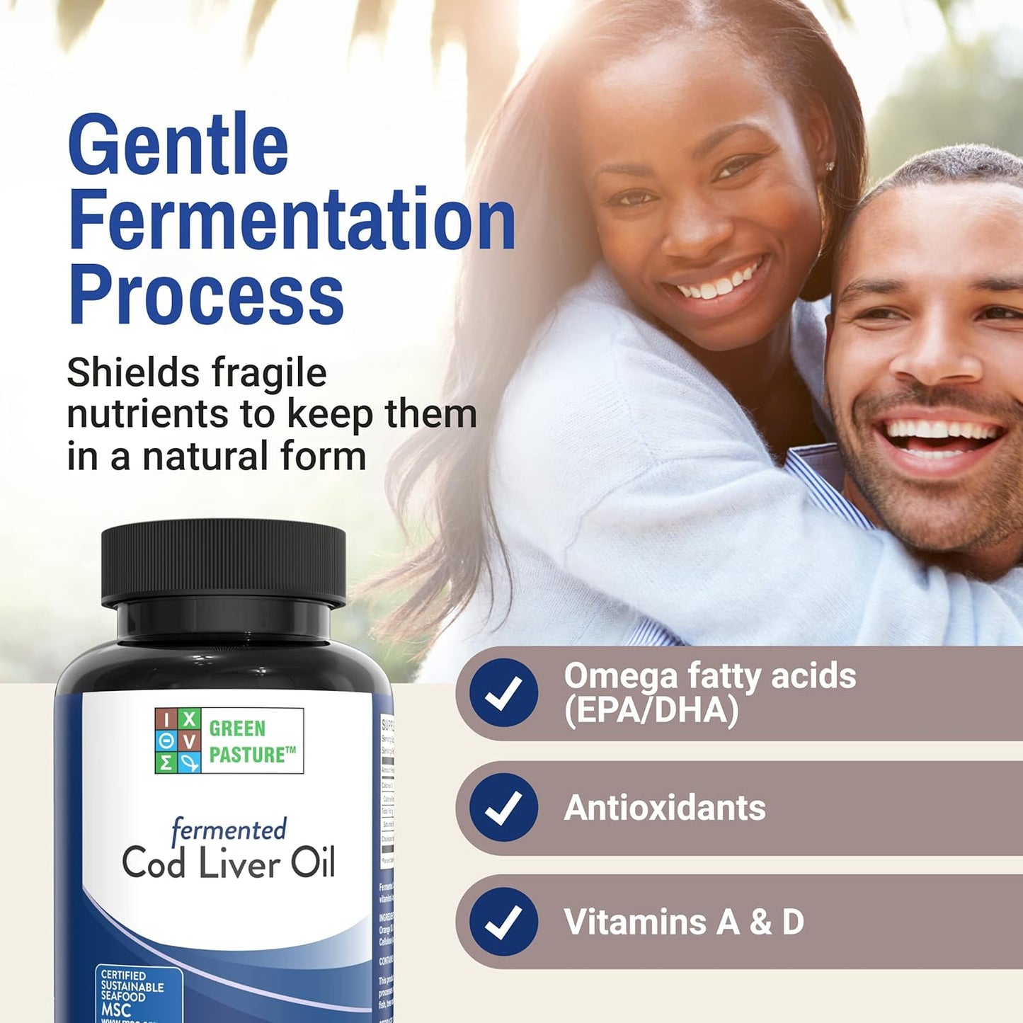 120 Capsules of Green Pasture Fermented Cod Liver Oil in Orange Flavor for Nutritional Support
