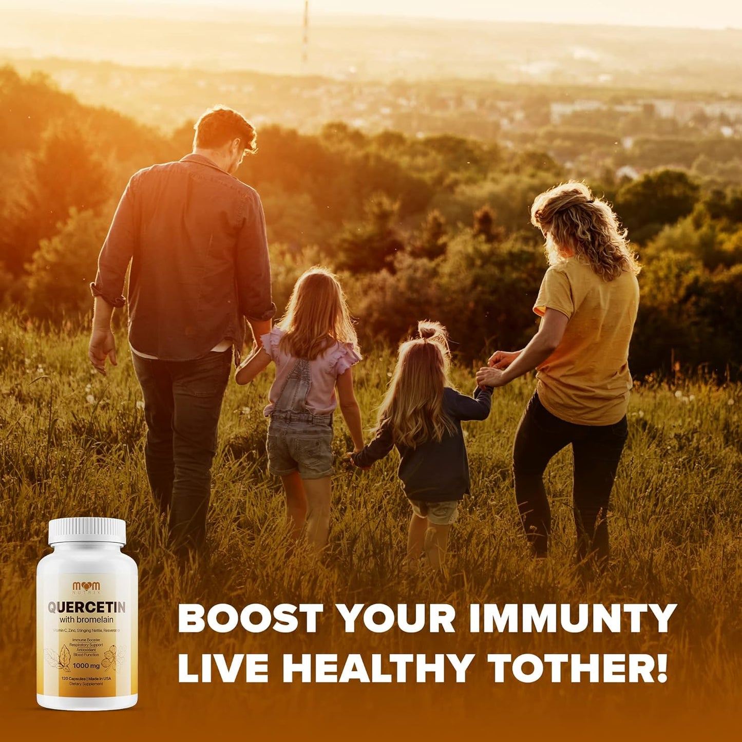120 Capsules of MOM NUTRIX Advanced Quercetin with Bromelain, Elderberry, Nettle, Resveratrol, Zinc, Vitamin C & D