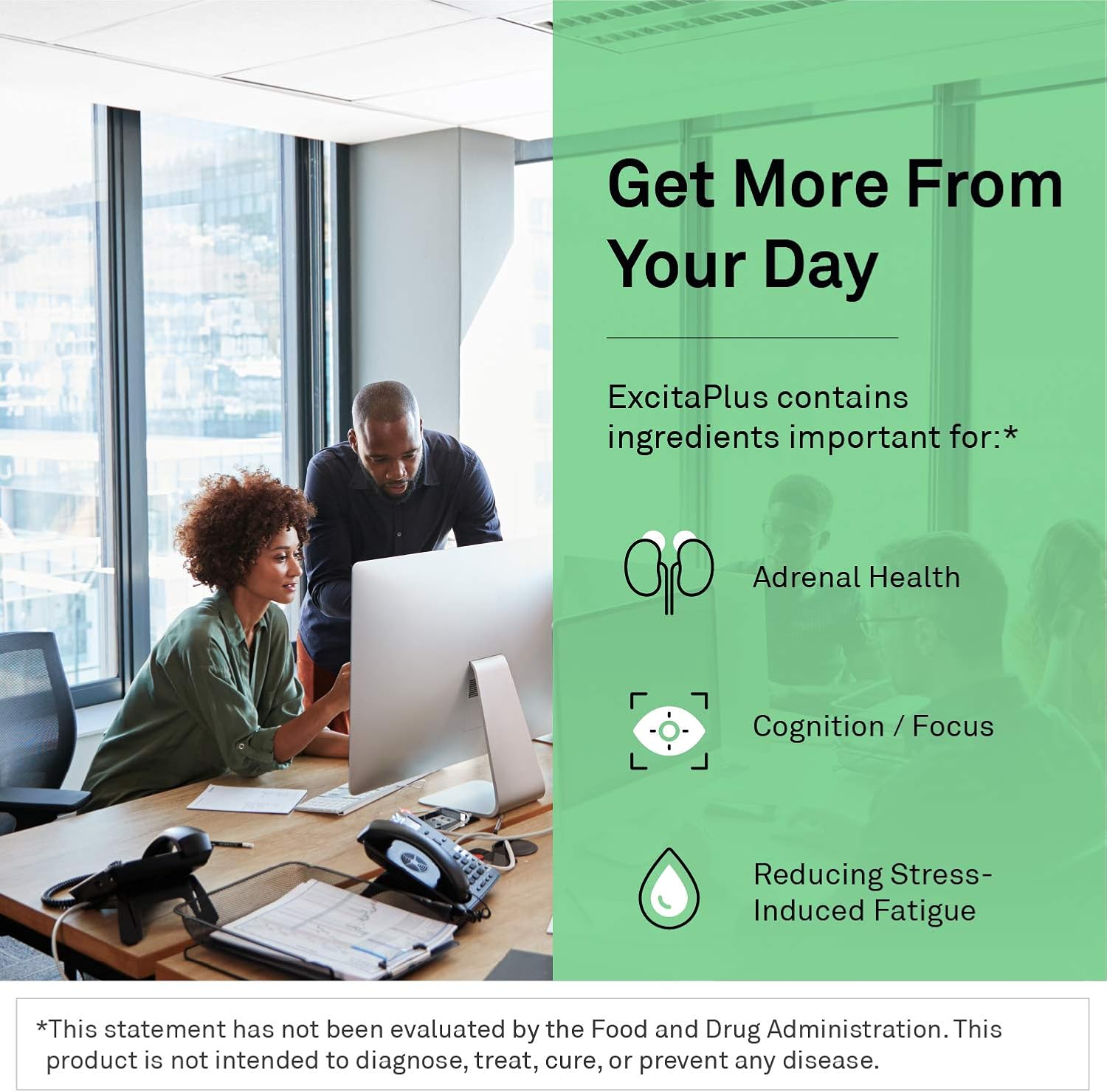 120 Capsules of NeuroScience ExcitaPlus Supplement for Energy & Adrenal Health - Extra Strength L-Tyrosine & Rhodiola Formula to Reduce Fatigue & Boost Energy - 2 Month Supply