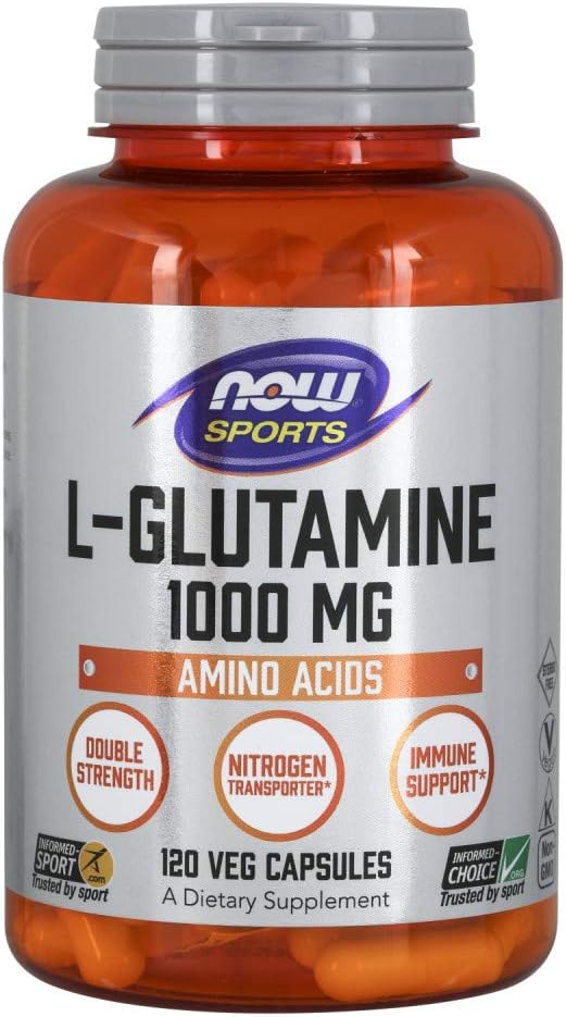 120 Capsules of NOW Foods L-Glutamine 1,000mg for Muscle Recovery and Immune Support