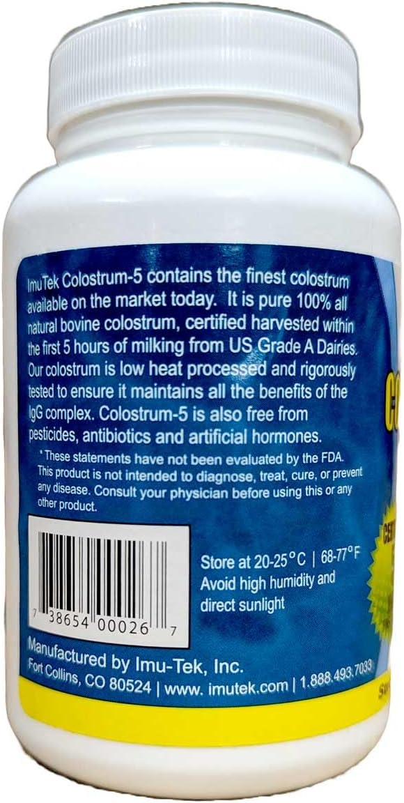 120 Capsules of PIEARA ImuTek Colostrum Powder for Immune Support