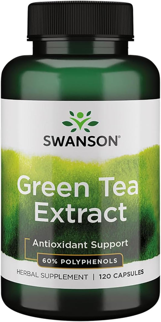 120 Capsules of Swanson Standardized Green Tea Extract for Natural Antioxidant Support