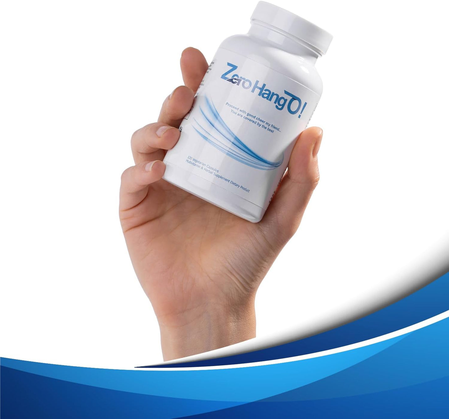 120 Capsules of ZeroHangO! Morning Recovery and Hydration Supplement with Dihydromyricetin, Taurine, Phospholipids, and Glutathione for Hangover Relief.