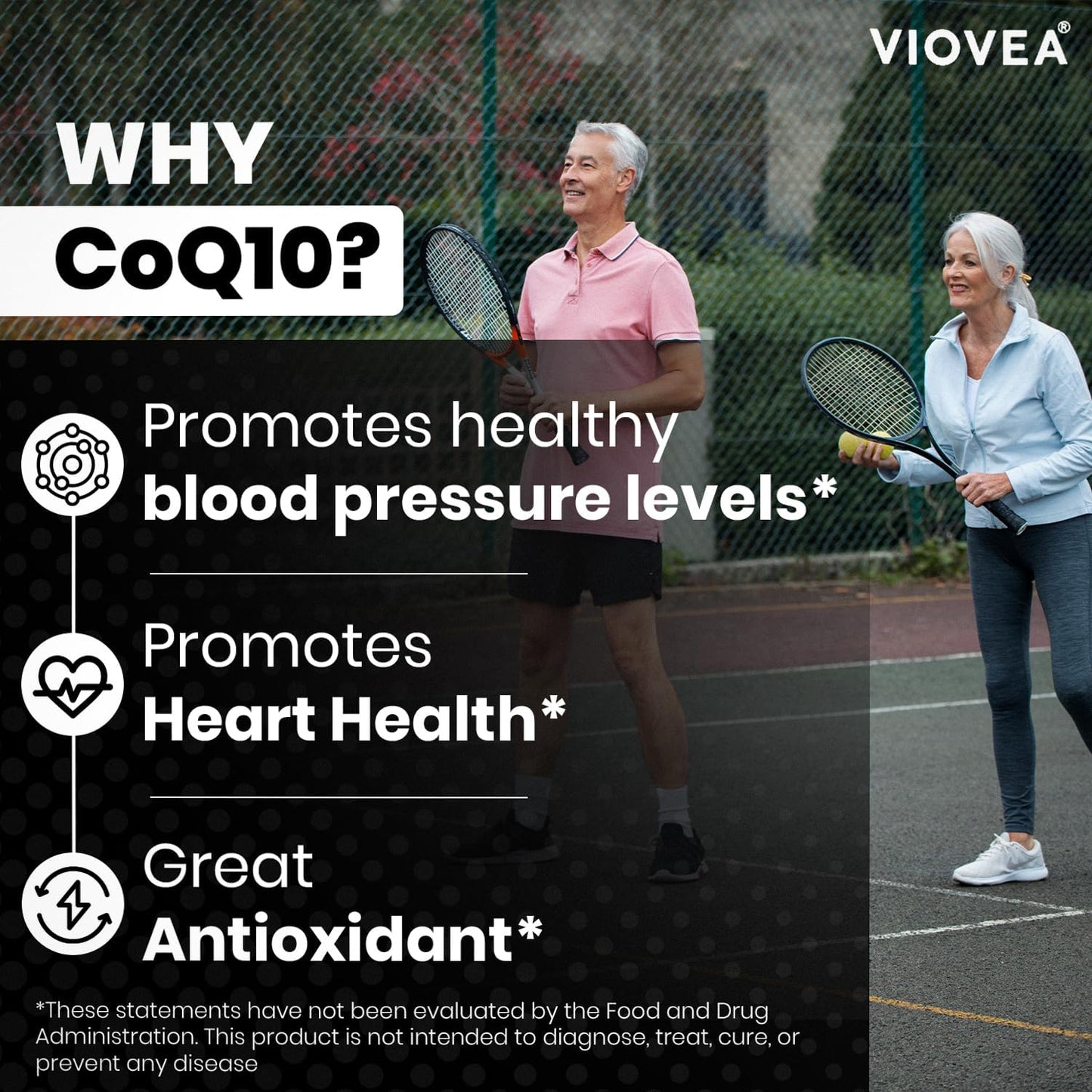 120 Capsules VIOVEA CoQ10 Supplement - 200mg, Made in USA, High Absorption Coenzyme Q10 for Heart Health and Energy - Antioxidant, 4-Month Supply