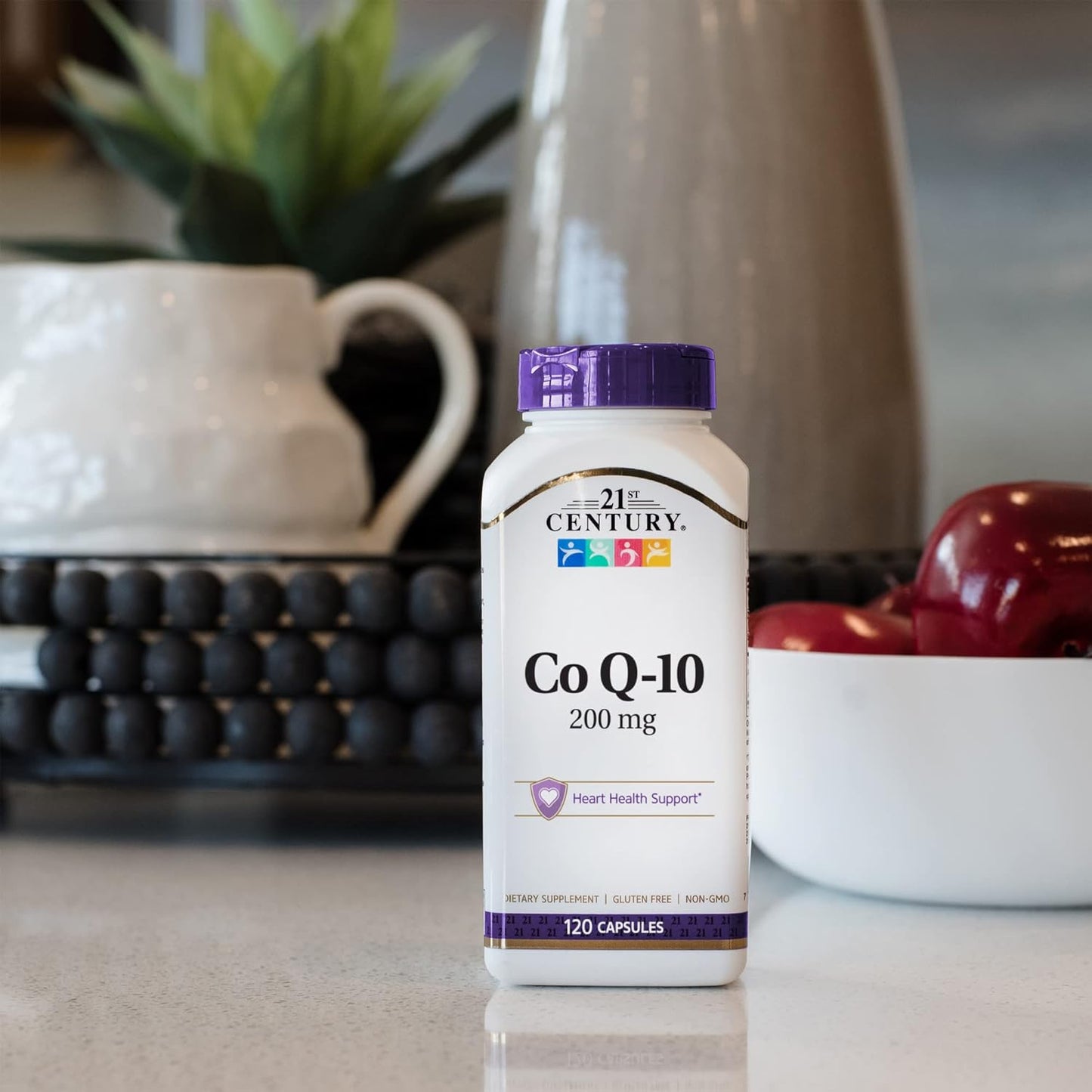 120 Count 21st Century Co Q10 200 mg Capsules - High Quality Supplement for Heart Health and Energy Boost