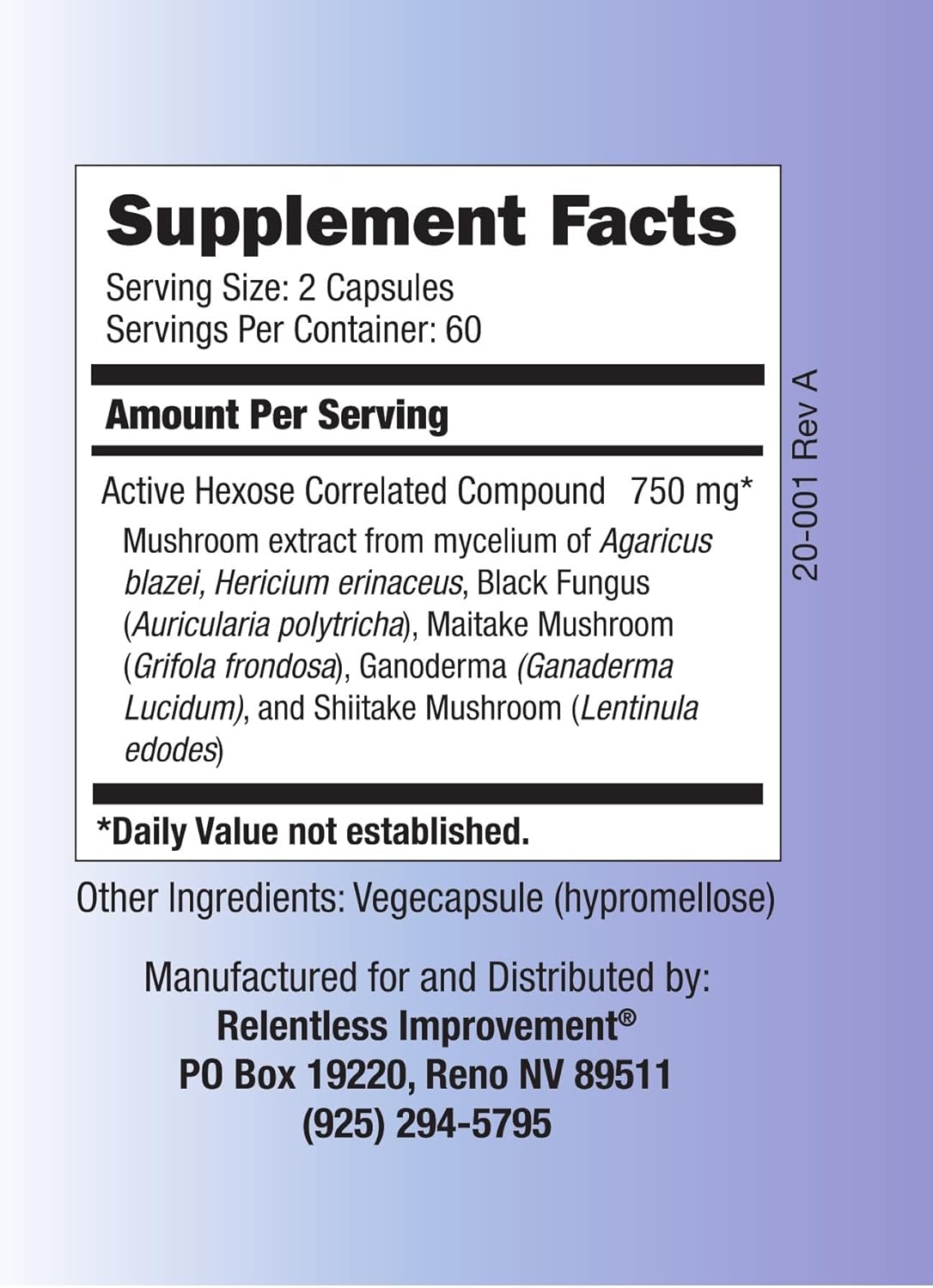 120 Count Active Hexose Correlated Compound Mushroom Extract for Natural Immune Support