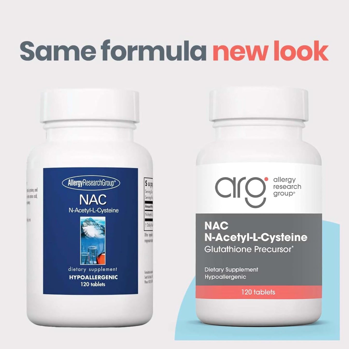 120 Count Allergy Research Group NAC Supplement for Immune Function & Mucus Clearance with N-Acetyl-L-Cysteine & Glutathione - Hypoallergenic Free Form Amino Acid