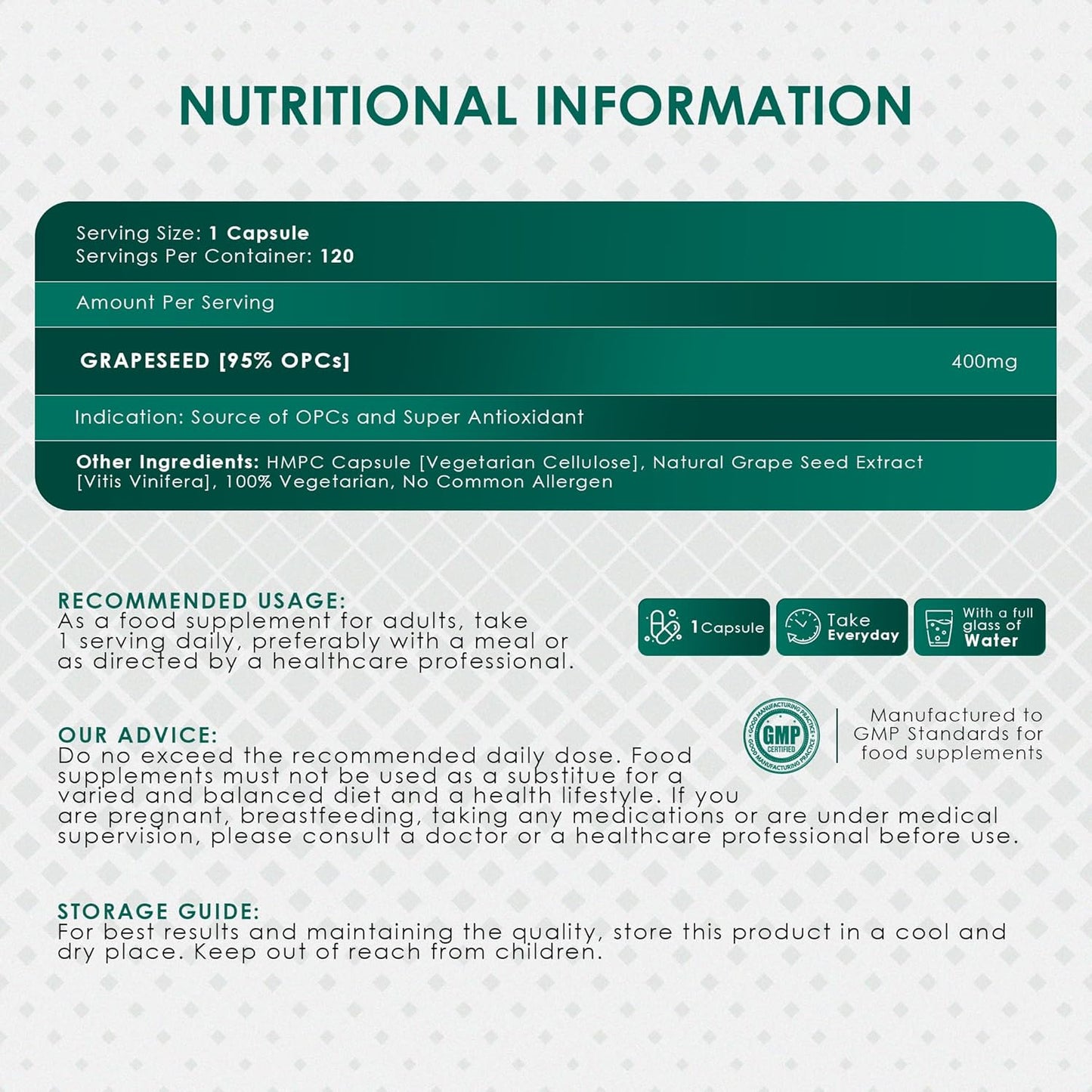 120-Count AMBROSIAL Grapeseed Capsules for Antioxidant Support