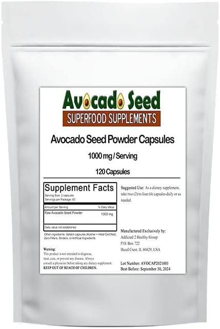 120 Count Avocado Seed Capsules for a Healthy Lifestyle