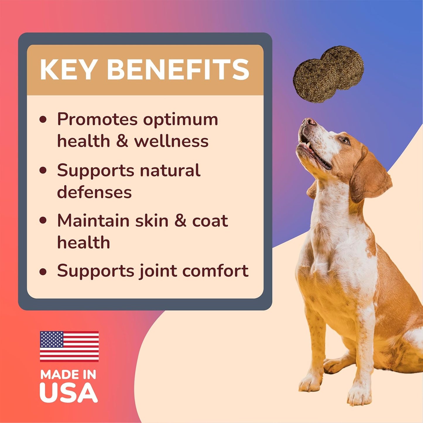 120 Count Benefit Pet Products Dog Multivitamin Soft Chews with Joint Supplement, Digestive, Immune Support, Skin & Coat Health - Advanced Vitamins for Dogs of All Ages - Made in USA