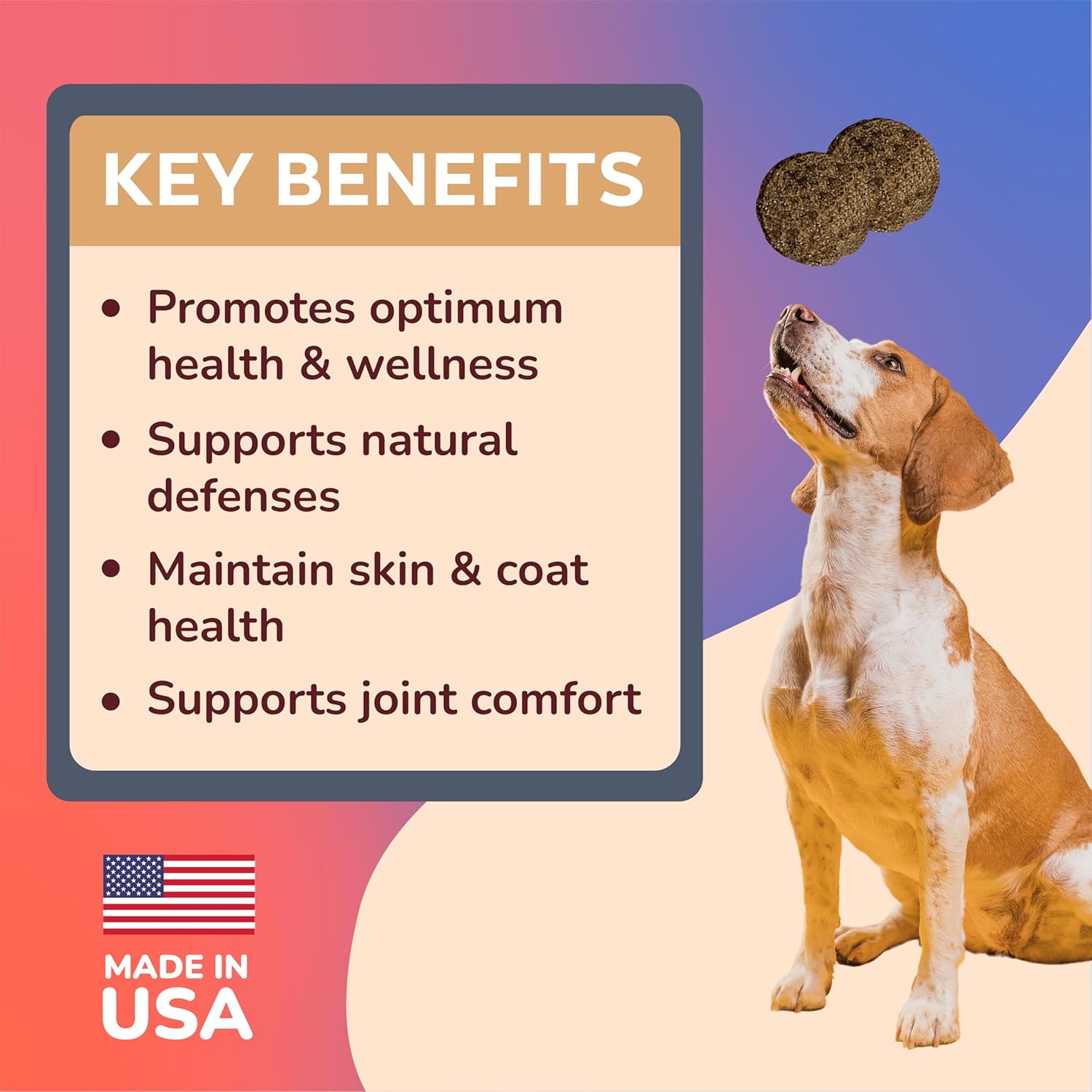 120 Count Benefit Pet Products Dog Multivitamin Soft Chews with Joint Supplement, Digestive, Immune Support, Skin & Coat Health - Advanced Vitamins for Dogs of All Ages - Made in USA