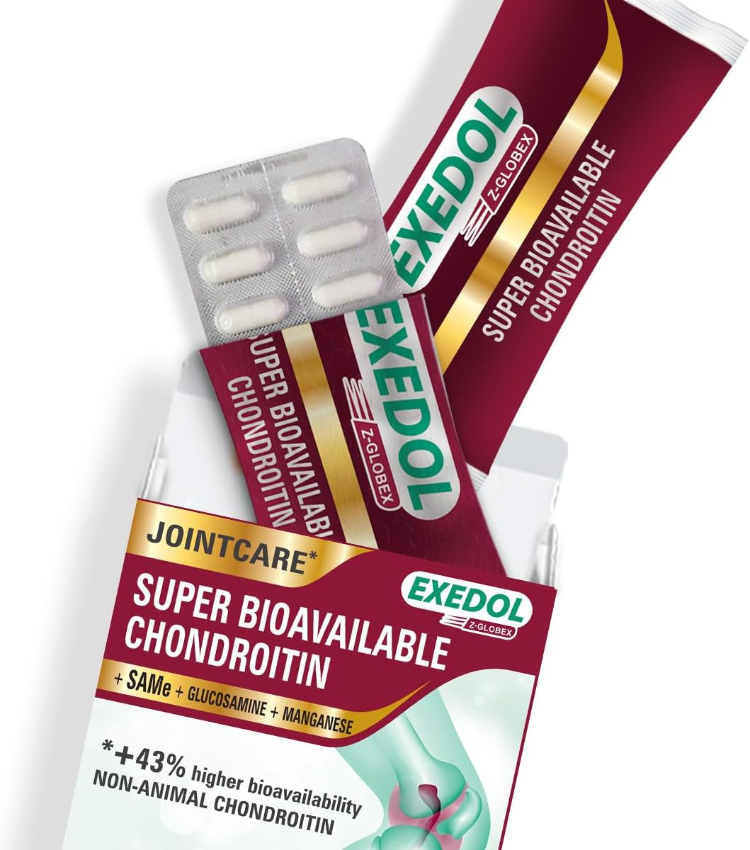 120 Count Exedol Z-globex Chondroitin Glucosamine Capsules for Joint Support and Cartilage Regeneration