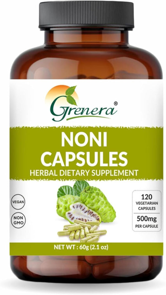 120 Count Grenera Noni Fruit Capsules | Non-GMO, Gluten Free | Vegetarian Capsules with No Fillers