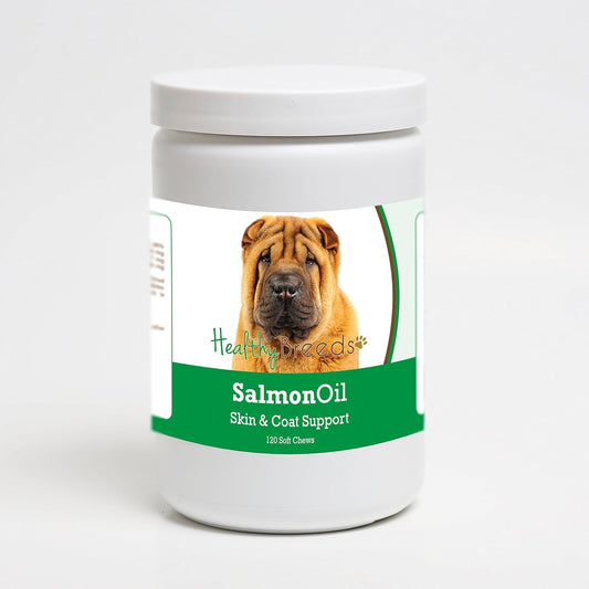 120 Count Healthy Breeds Chinese Shar Pei Salmon Oil Soft Chews for Dogs