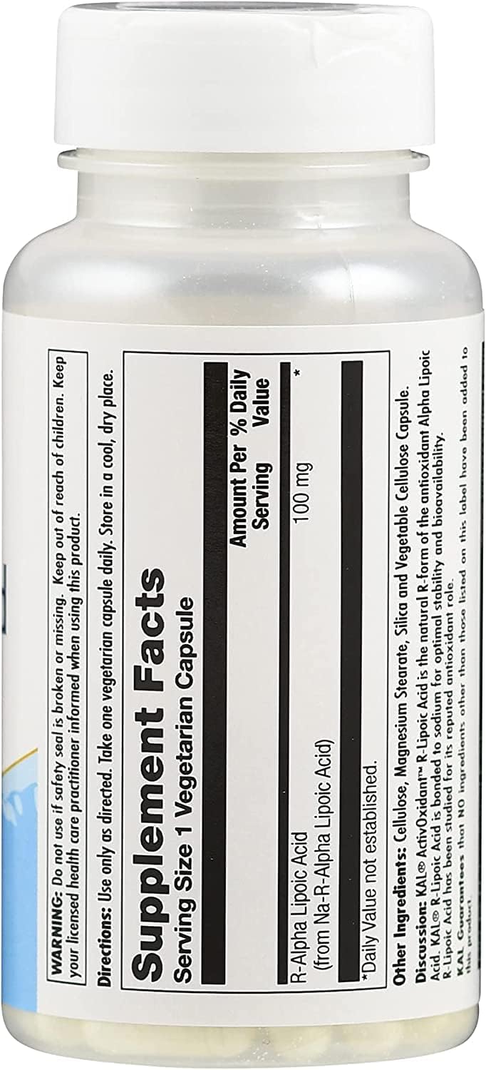 120 Count KAL 100 Mg R-lipoic Acid Activoxidant Tablets, Pack of 2