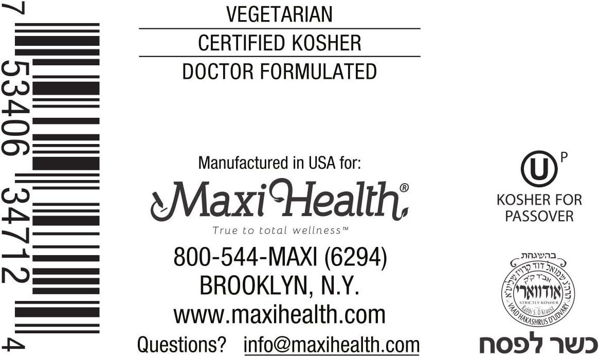 120 Count Kosher Maxi Health Maxi Stomach Anti Acid Support Capsules - Full Spectrum Formula