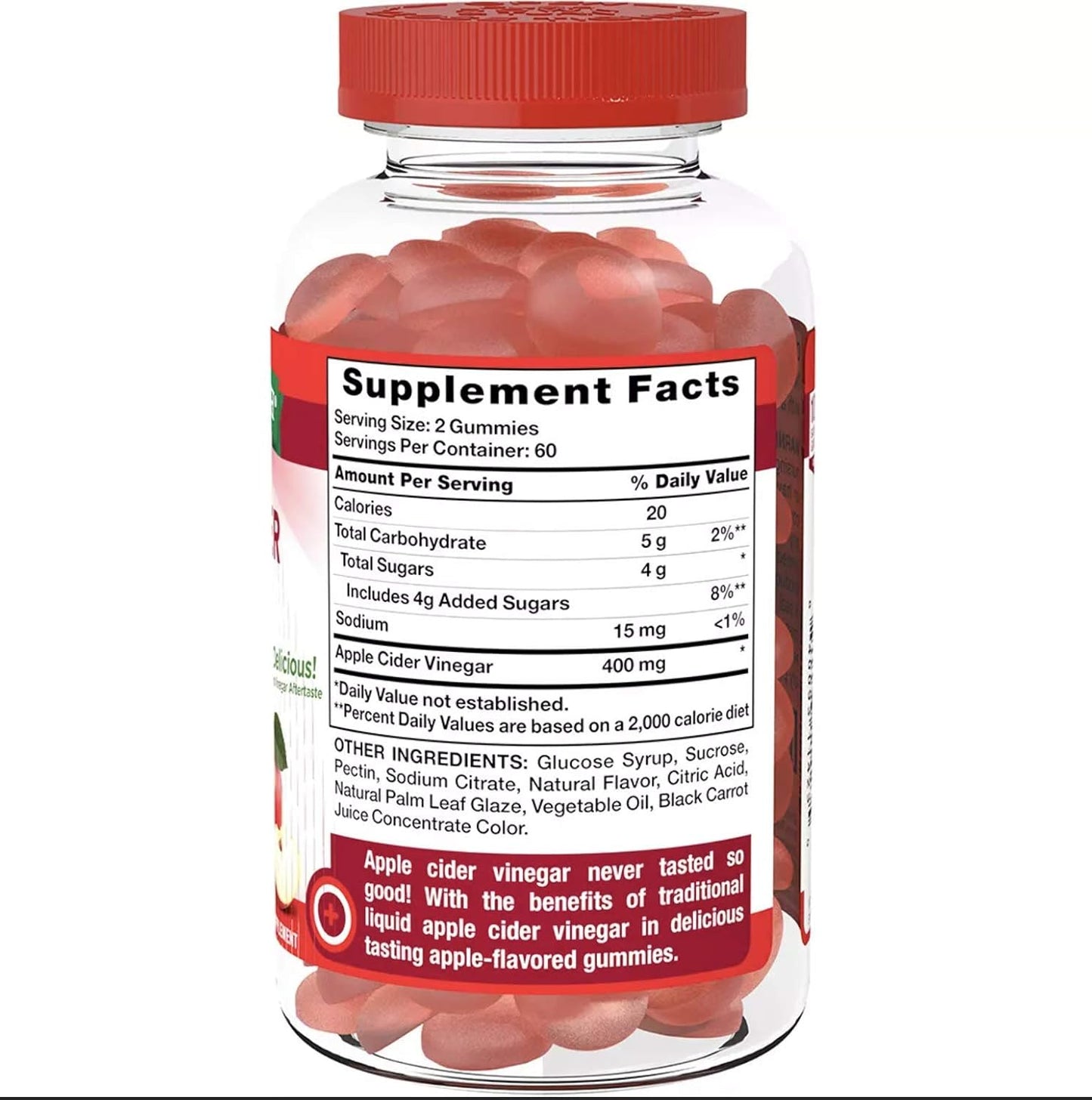 120 Count Nature's Truth Apple Cider Vinegar Gummies for Digestion & Immune Support