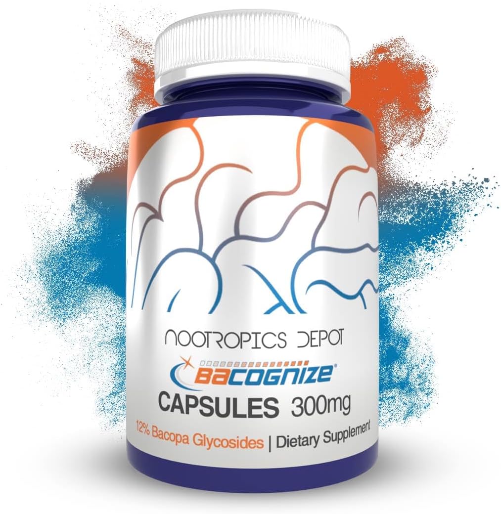 120 Count Nootropics Depot BaCognize Bacopa Monnieri Capsules - 300mg, Ayurvedic Herb, Non-GMO, Gluten Free, Vegetarian