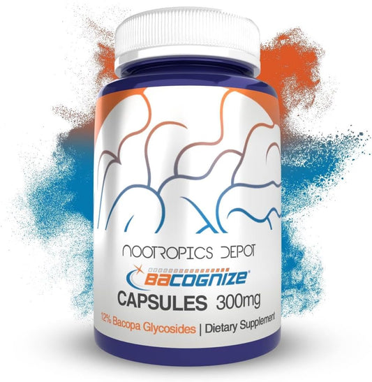120 Count Nootropics Depot BaCognize Bacopa Monnieri Capsules - 300mg, Ayurvedic Herb, Non-GMO, Gluten Free, Vegetarian