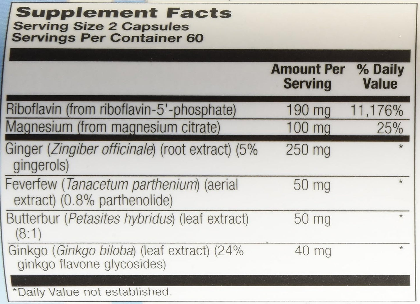 120 Count Nutra BioGenesis Ultra Migra-Clear Veg Capsules