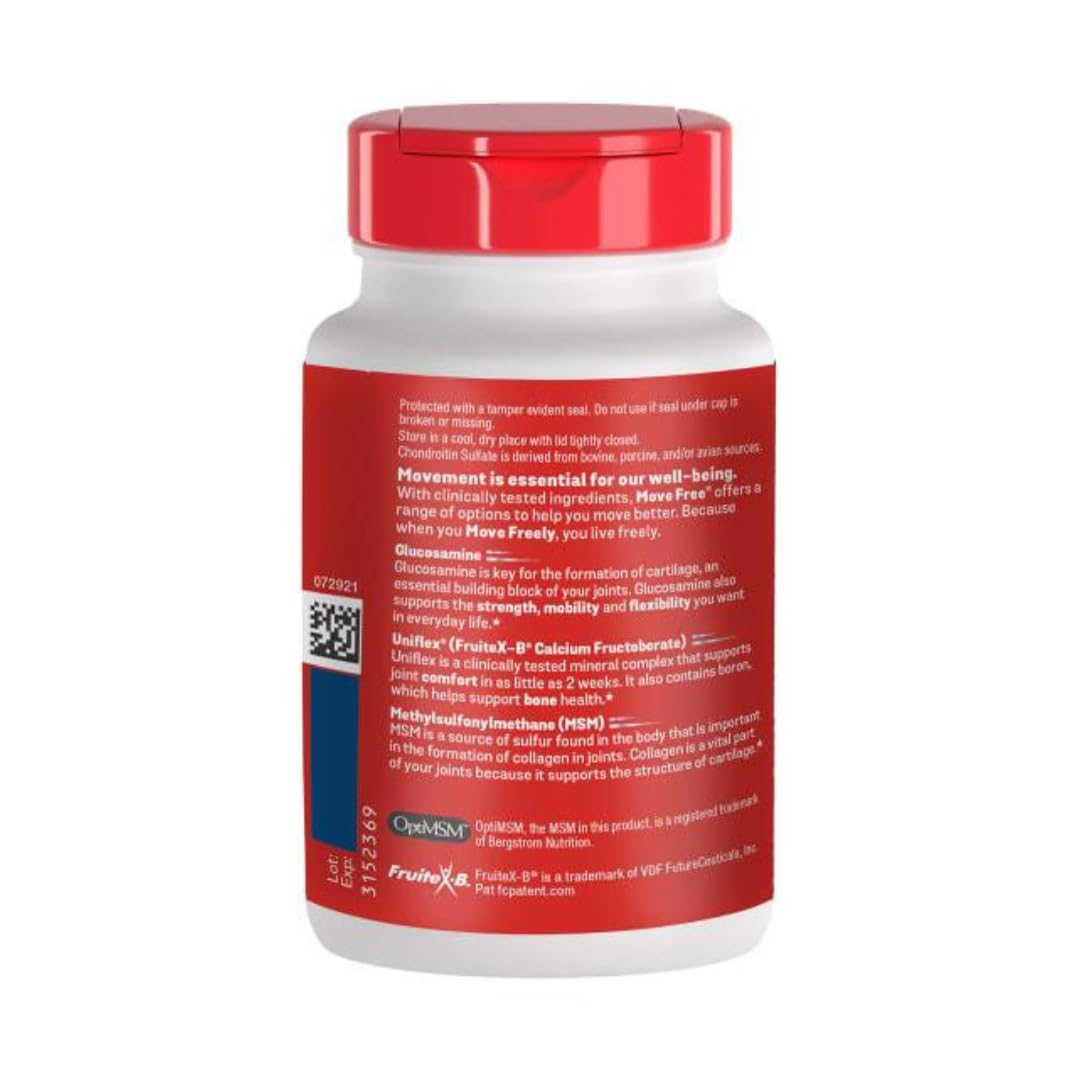 120 Count Pack of 2 Move Free Advanced Plus MSM with Glucosamine & Chondroitin - Joint Health Supplement