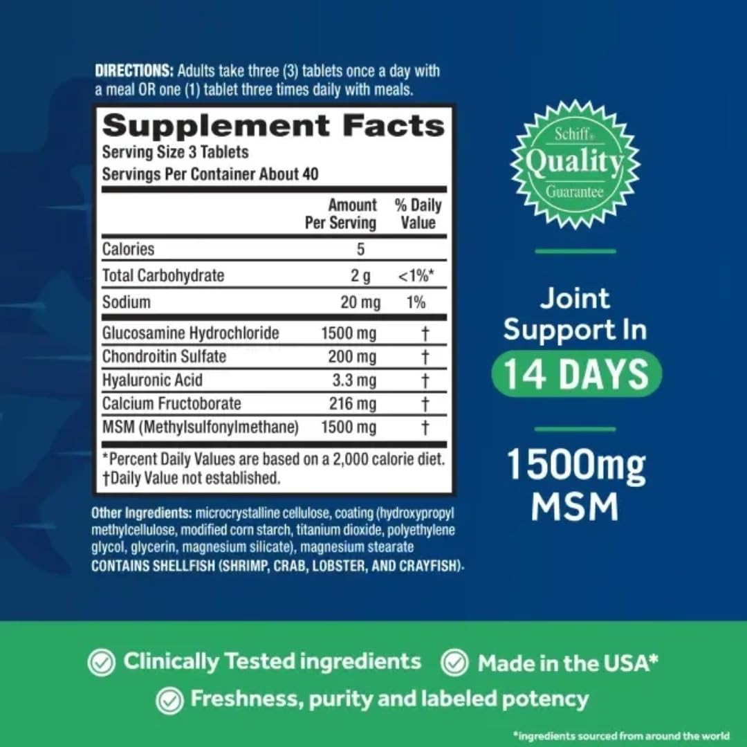 120 Count Pack of 2 Move Free Advanced Plus MSM with Glucosamine & Chondroitin - Joint Health Supplement