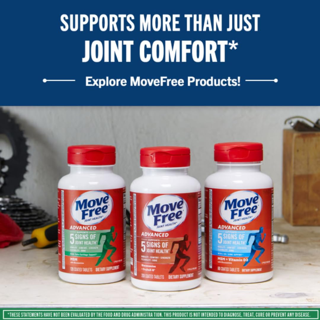 120 Count Pack of 2 Move Free Advanced Plus MSM with Glucosamine & Chondroitin - Joint Health Supplement