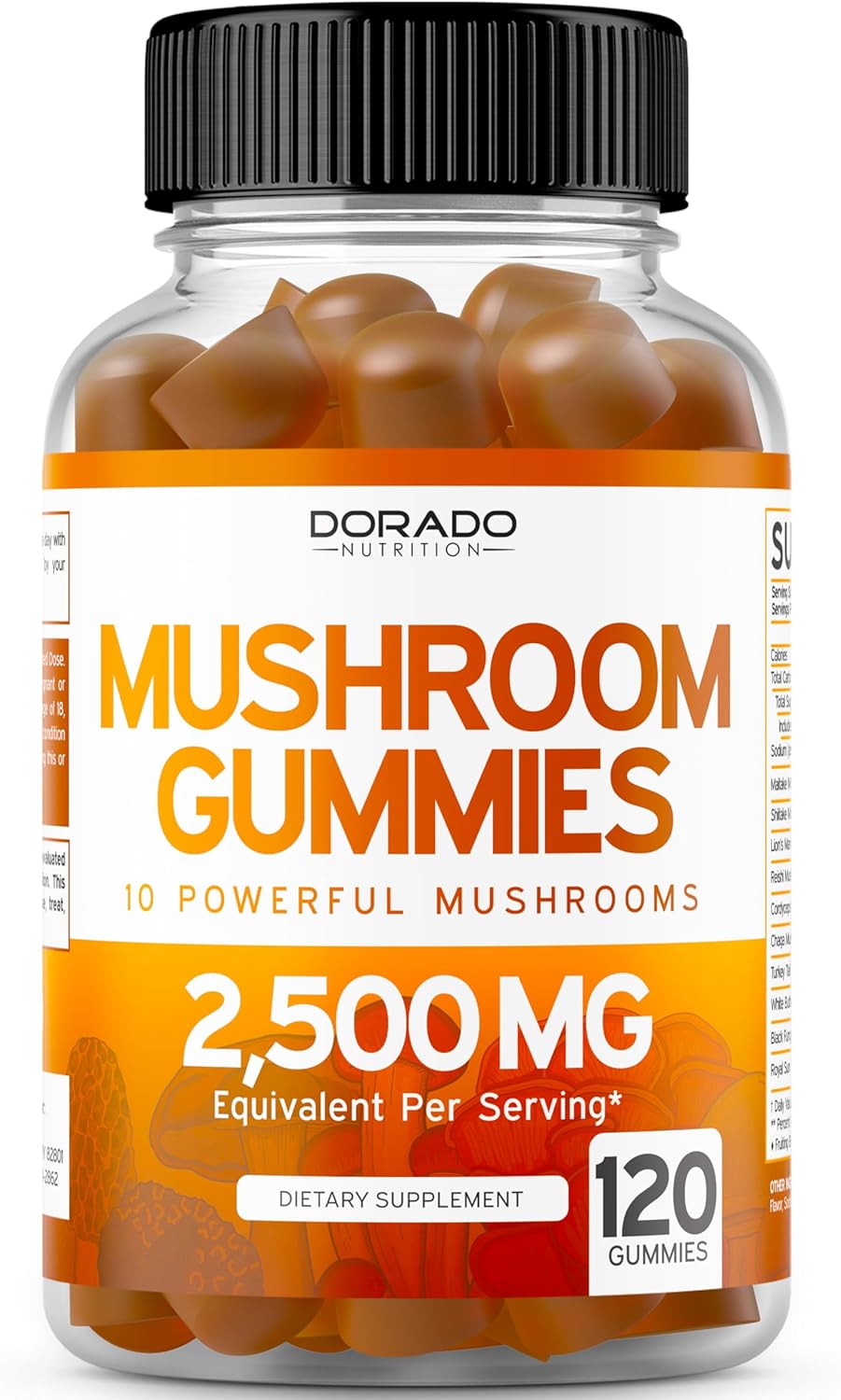 120 Count Premium Saffron and Mushroom Gummies - Sugar Free Supplement by DORADO NUTRITION