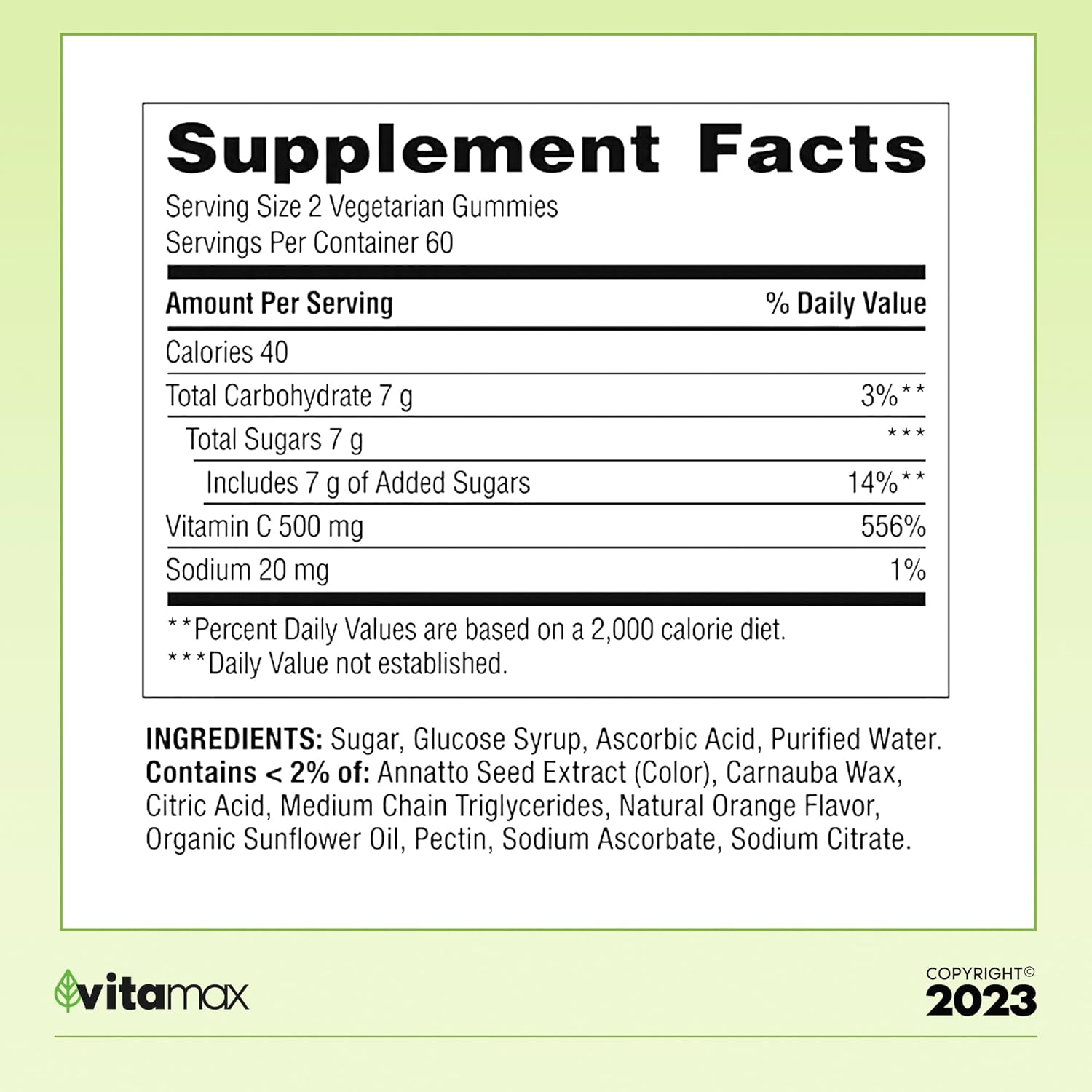 120 Count Spring Valley Extra Strength Vitamin C Immune Health Gummies with VitaMax Vitamin Guide