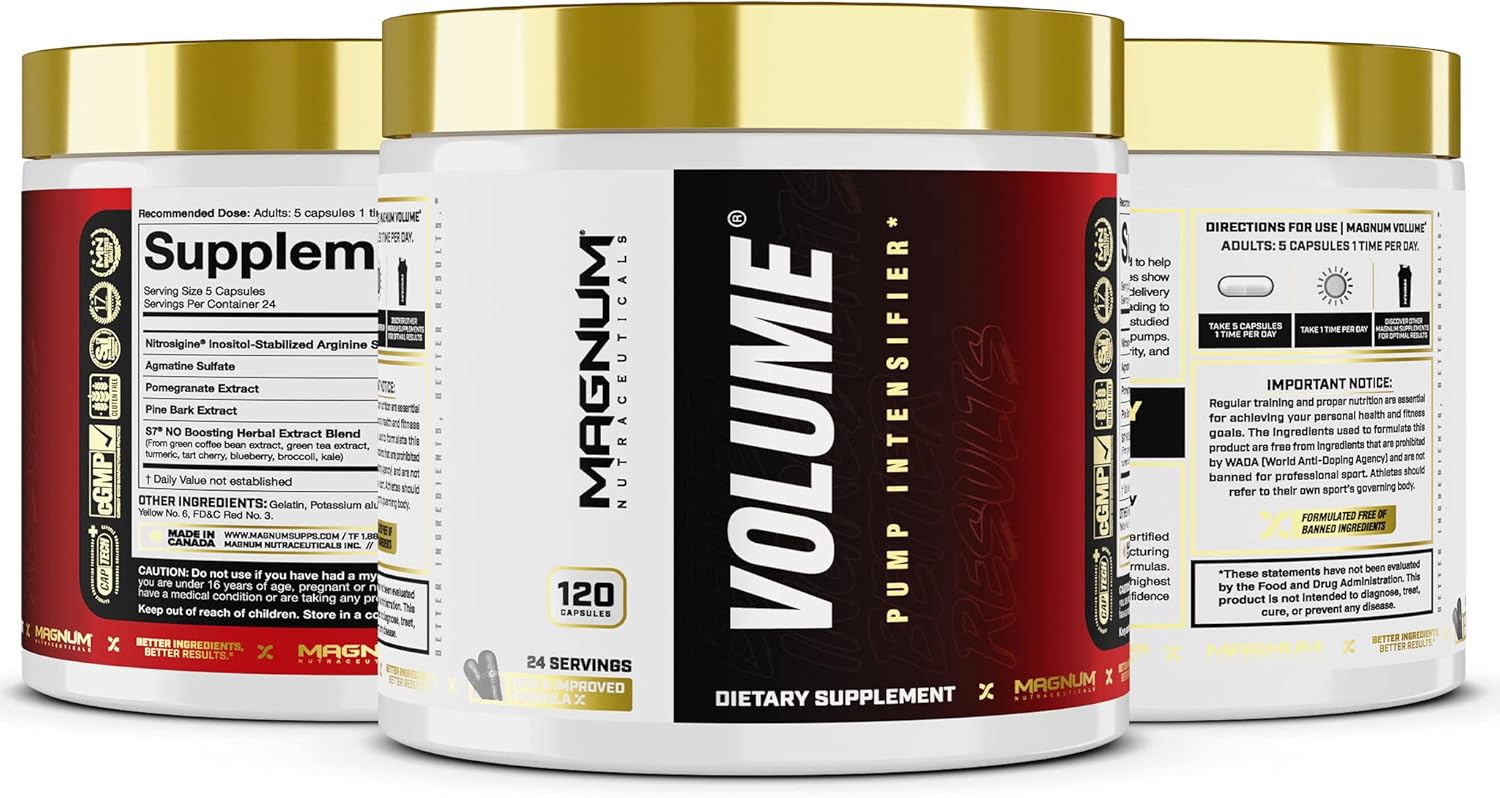120-Count Volume Magnum Capsules for Enhanced Performance and Stamina