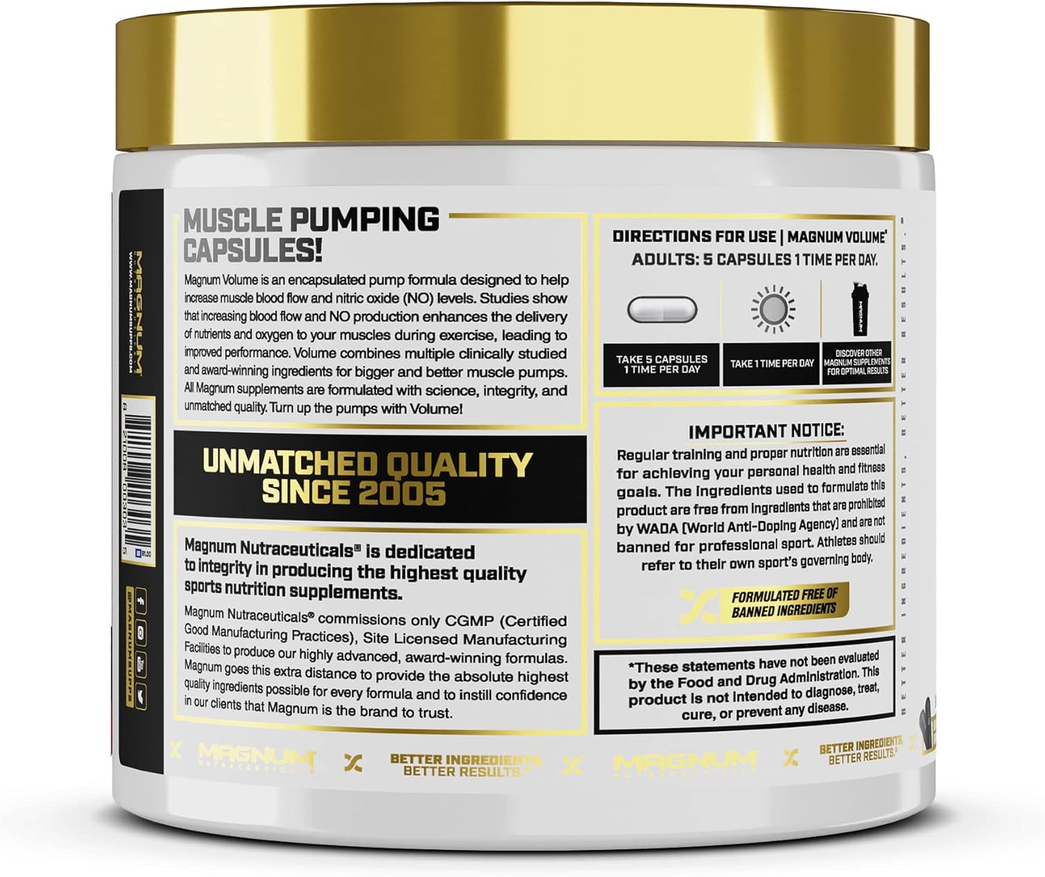 120-Count Volume Magnum Capsules for Enhanced Performance and Stamina