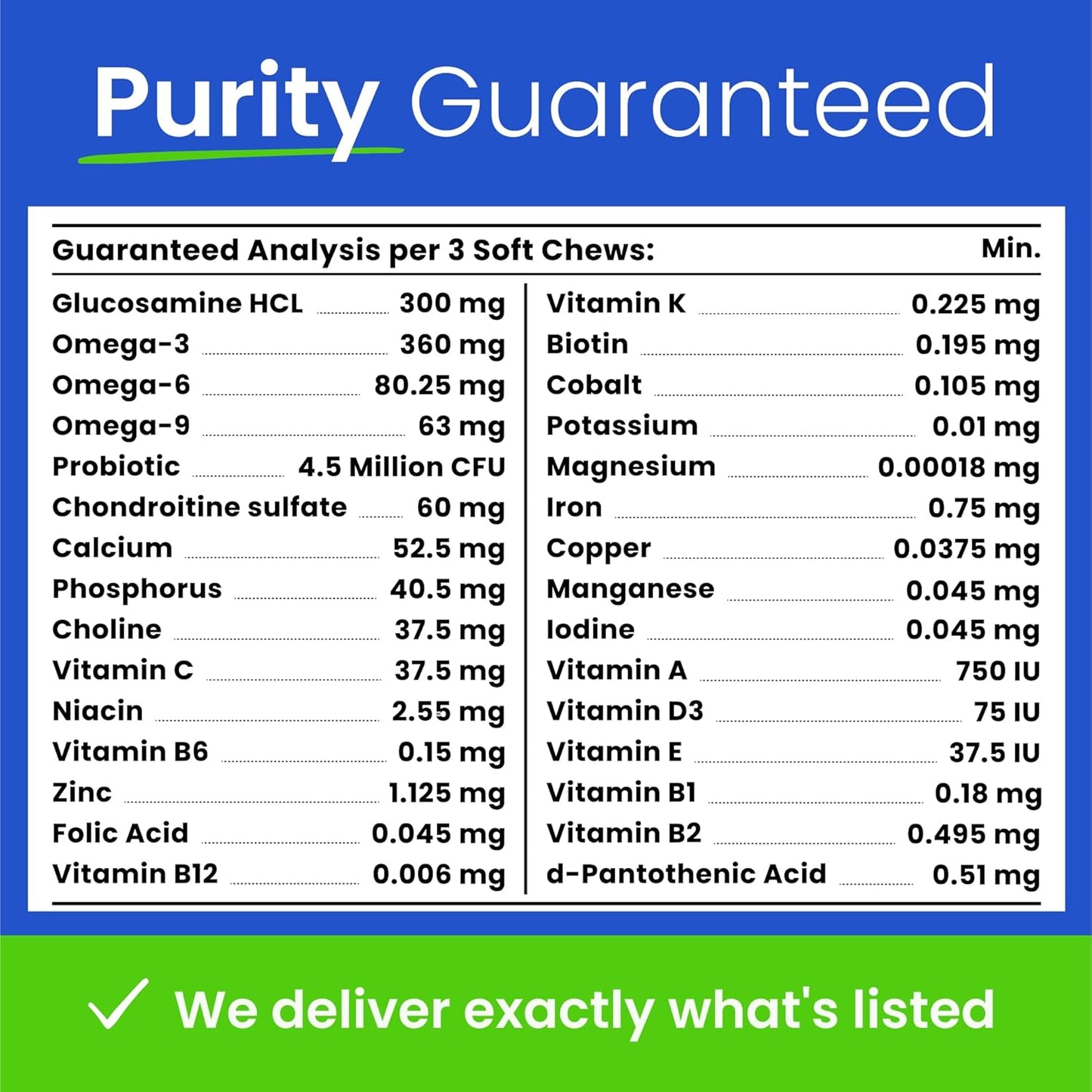 120 Ct Dog Multivitamin Chewable Treats with Glucosamine Chondroitin, Omega, and Probiotics for Joint Support, Skin & Coat Health