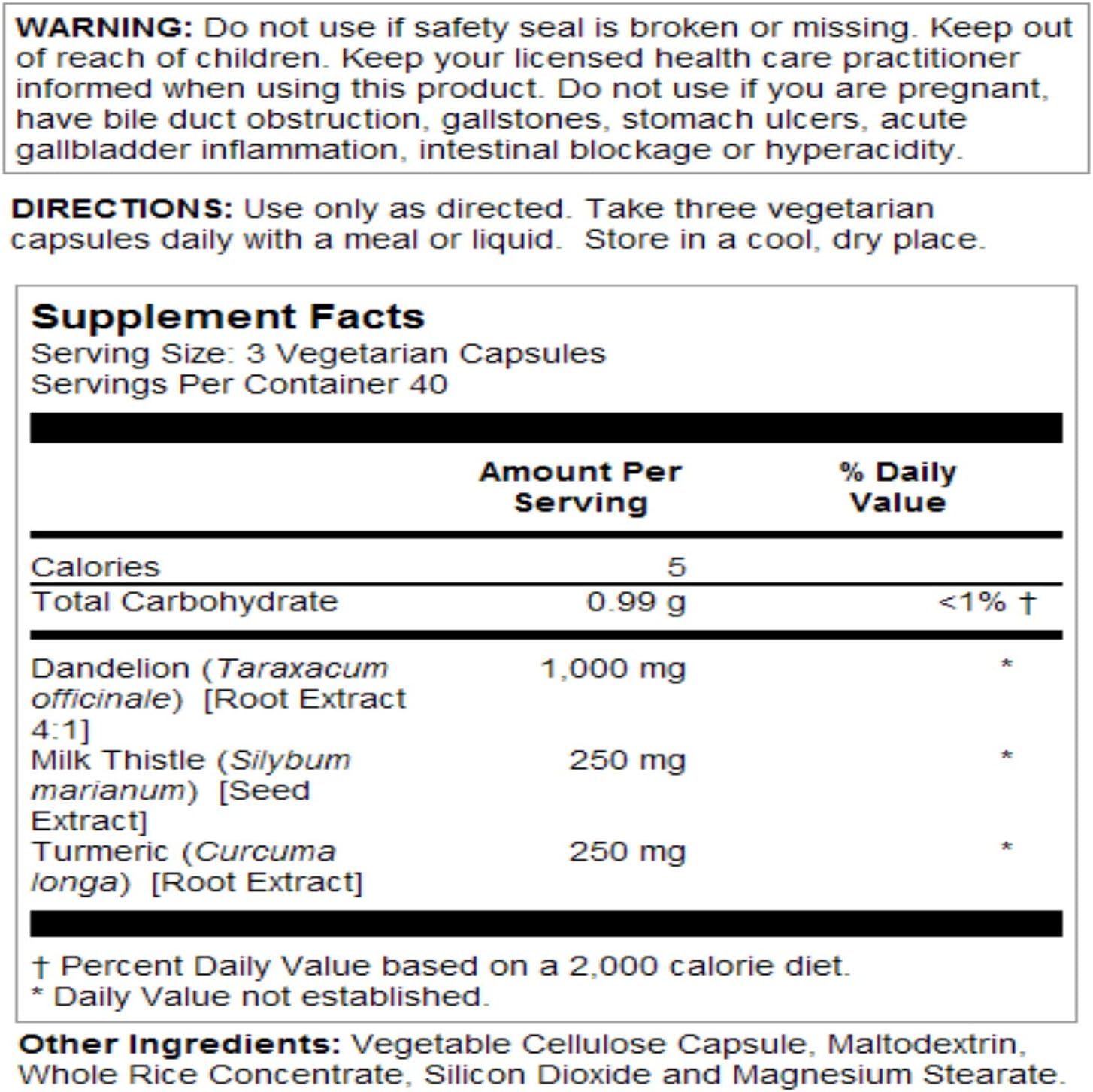 120 CT LIFETIME Liver Cleanse Formula with Milk Thistle, Dandelion Root, and Turmeric