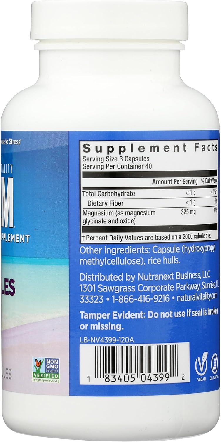 120 CT Natural Vitality Calm Magnesium Supplement for Relaxation and Stress Relief