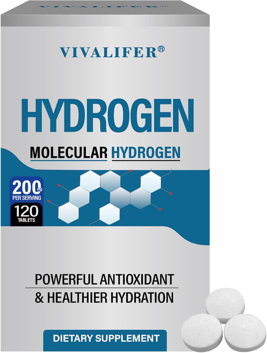 120 DQQI Hydrogen Water Tablets with Magnesium for Brain Health & Energy Boost
