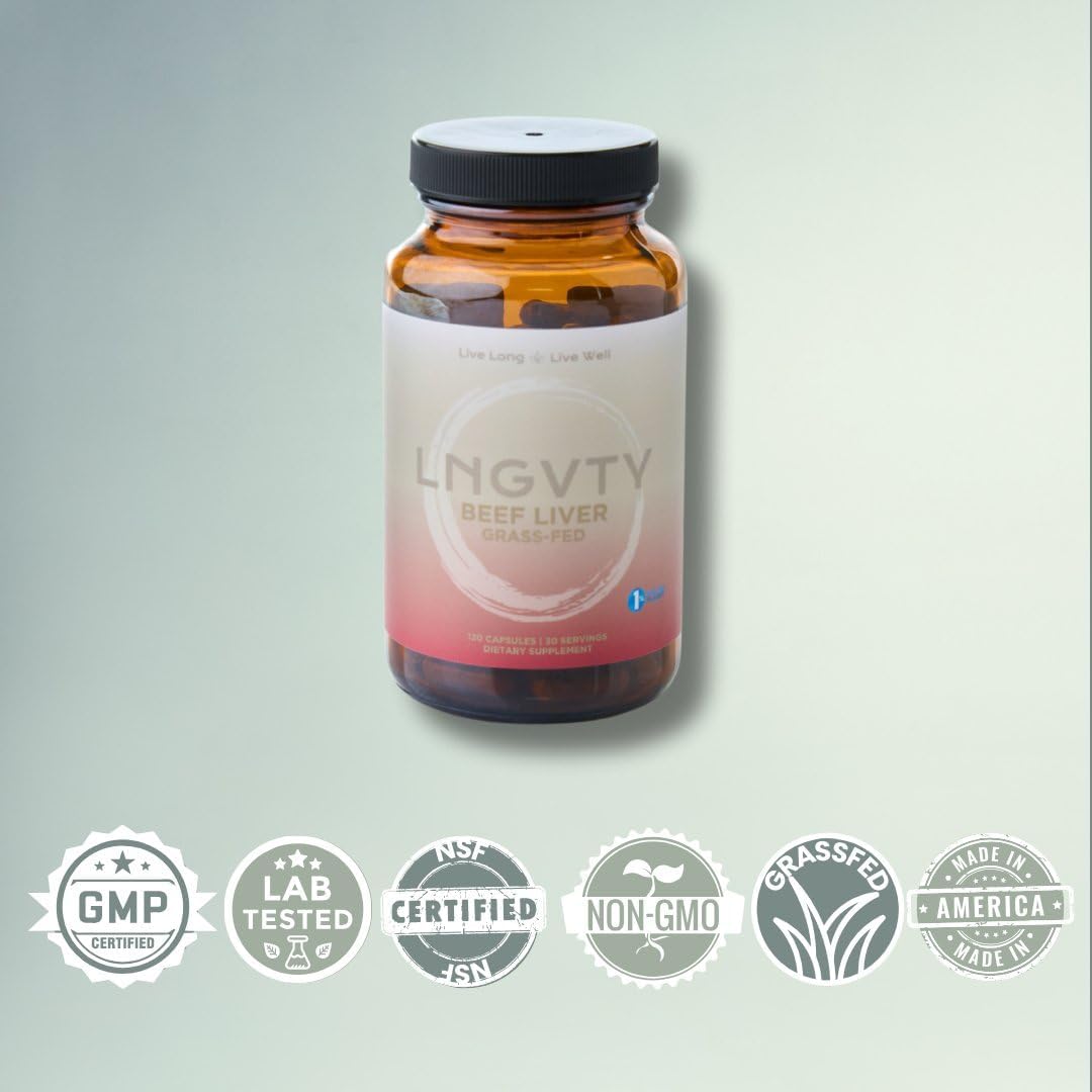 120 Grass Fed Beef Liver Capsules - Natural Iron, Vitamin A, B12 - Pasture Raised in New Zealand
