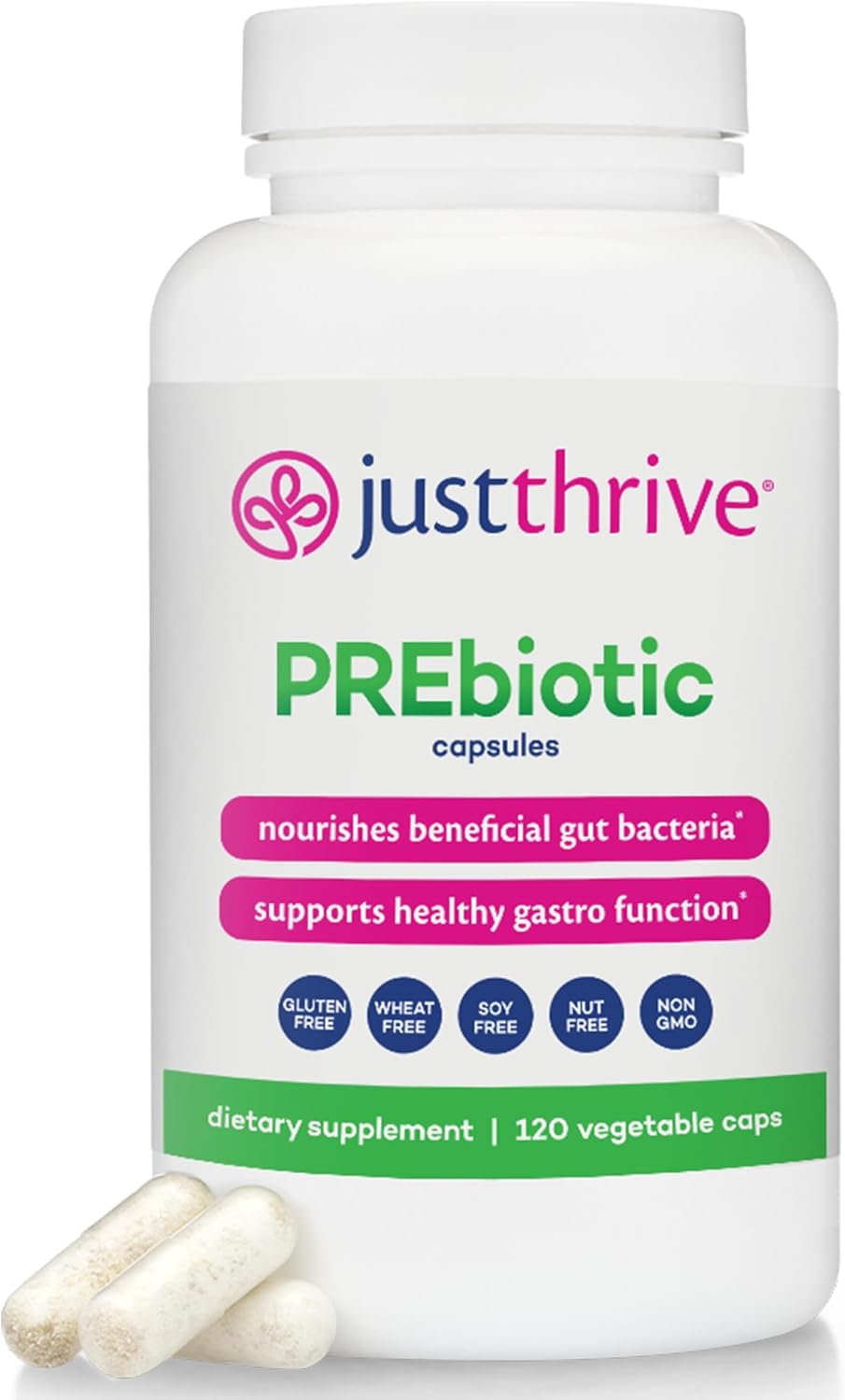 120 Just Thrive PREbiotic Capsules for Improved Gut Health and Immune Support