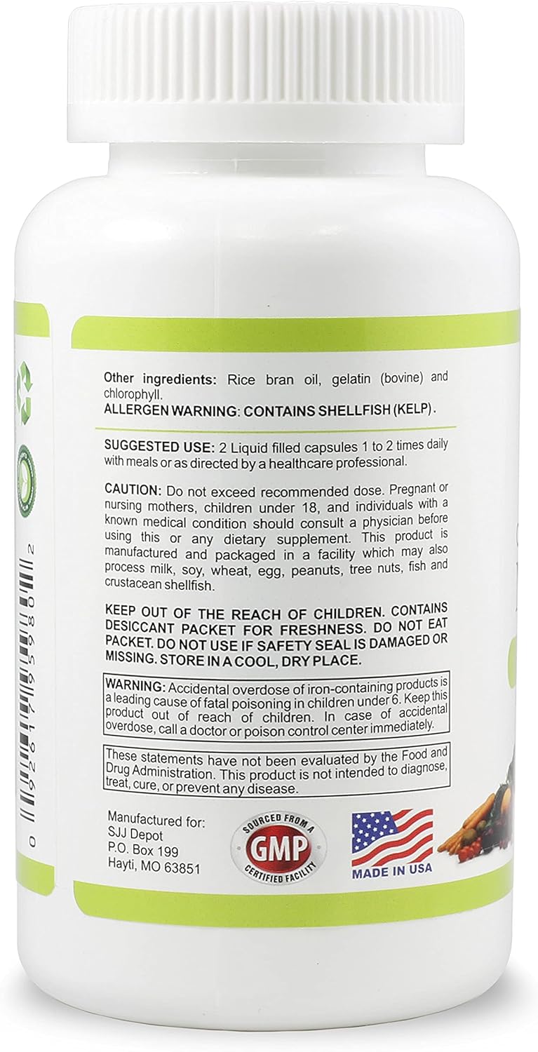 120 Liquid Capsules Loaded with Multivitamins, Antioxidants for Daily Women Men Senior Adult - SJJ DEPOT Fruit and Vegetable Multivitamin Supplement