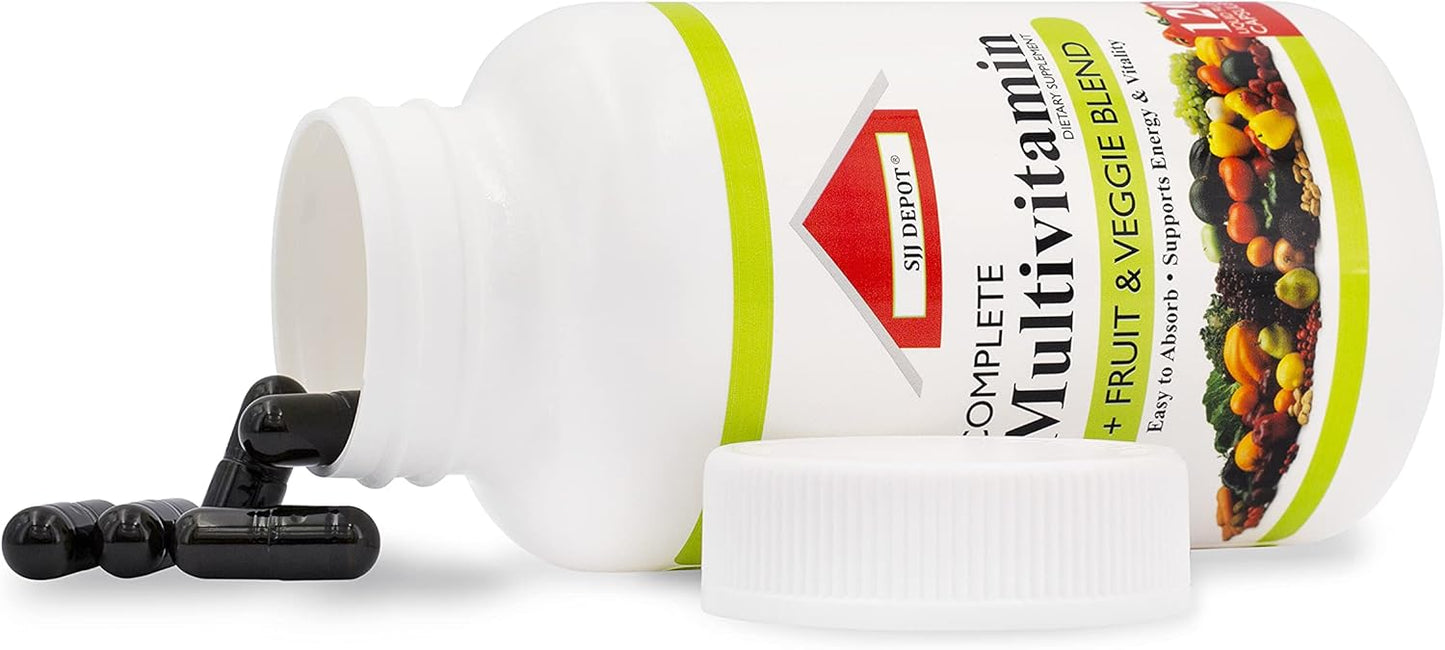 120 Liquid Capsules Loaded with Multivitamins, Antioxidants for Daily Women Men Senior Adult - SJJ DEPOT Fruit and Vegetable Multivitamin Supplement